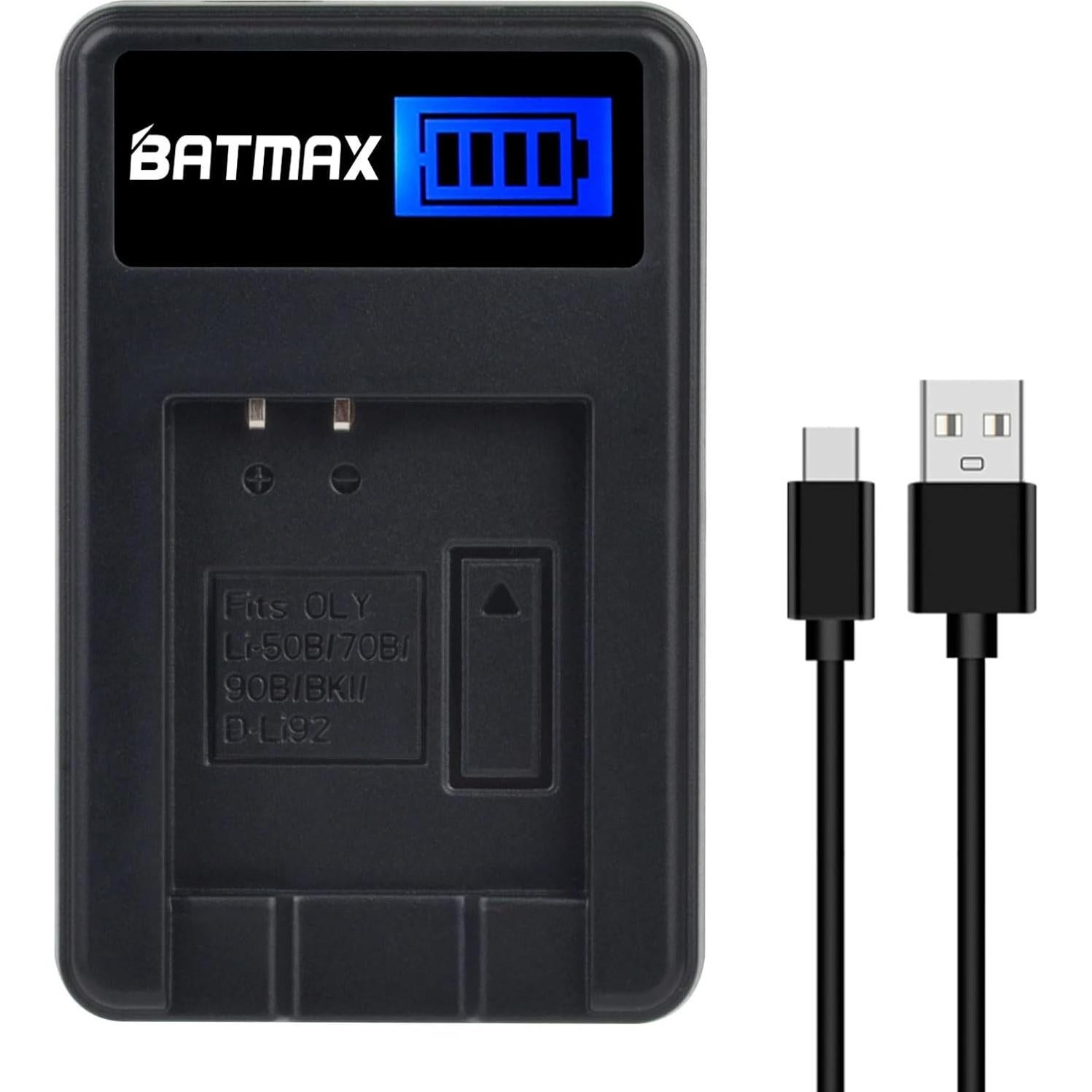 Batmax 2 Baterías Li-ion NP-BK1 + Cargador Rápido LCD USB