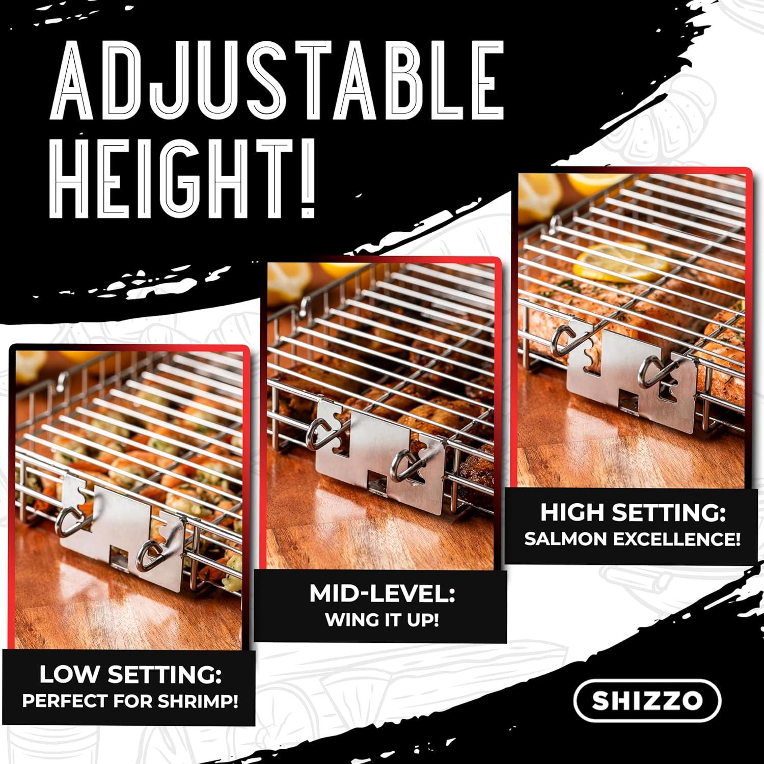 Cesta de Parrilla SHIZZO de Acero Inoxidable 1.43 kg