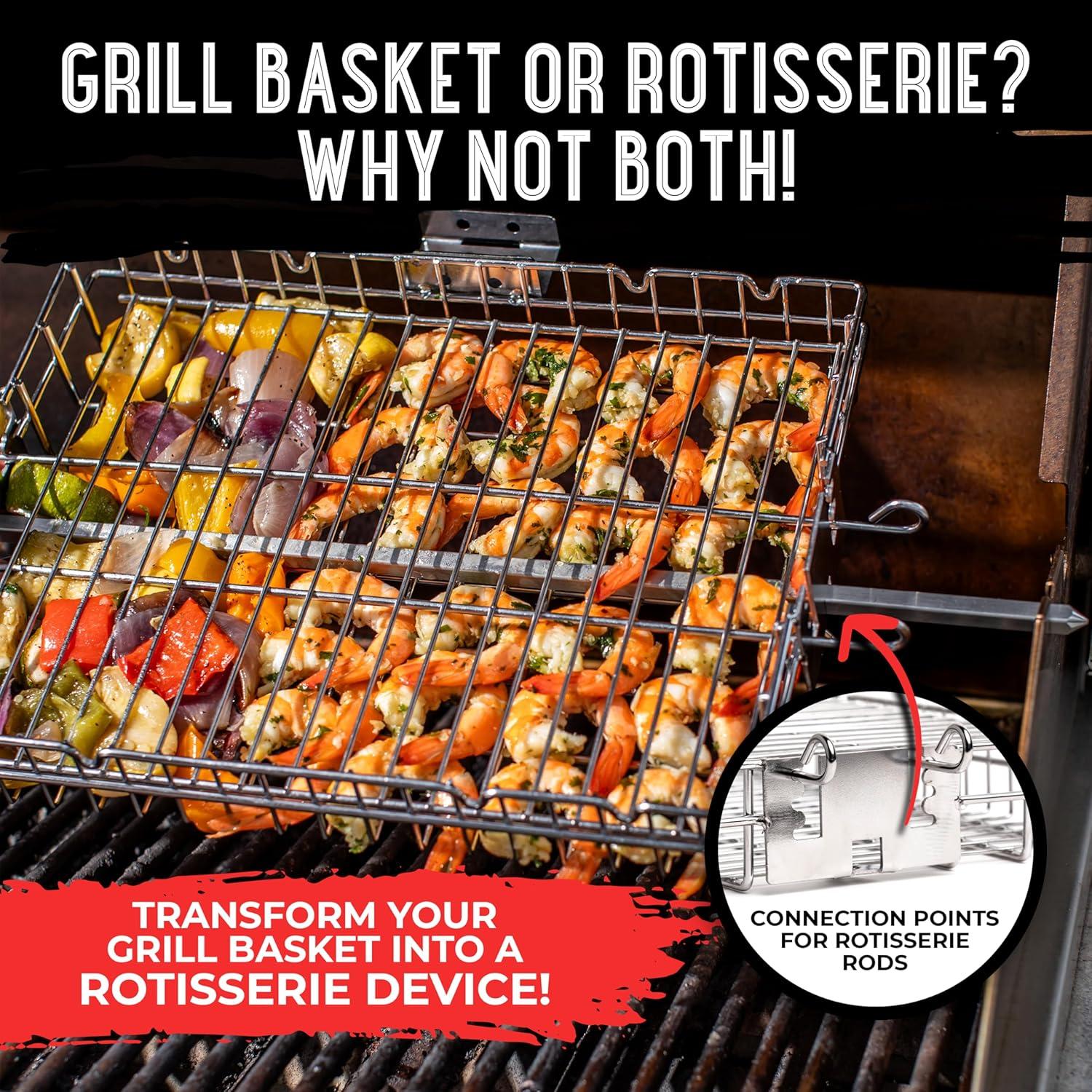 Cesta de Parrilla SHIZZO de Acero Inoxidable 1.43 kg