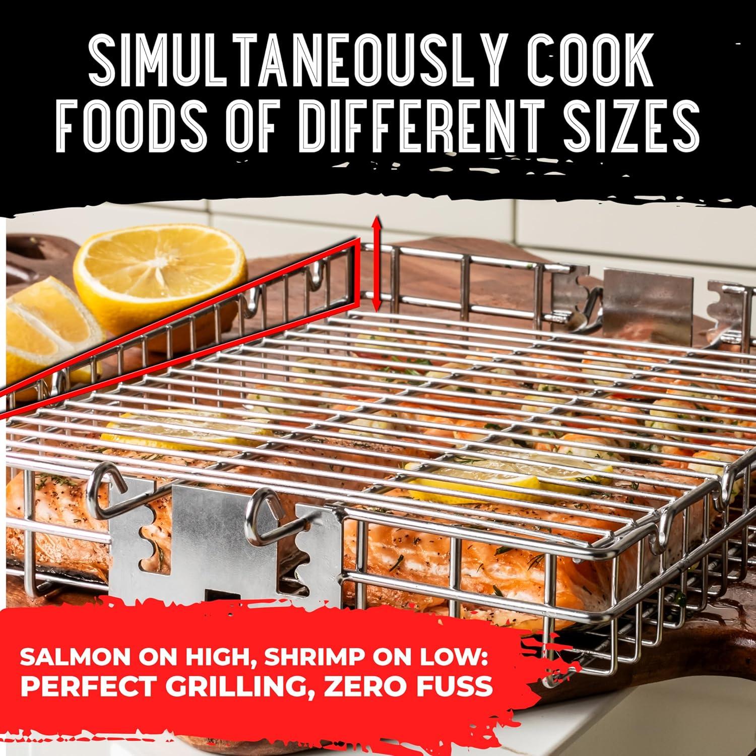 Cesta de Parrilla SHIZZO de Acero Inoxidable 1.43 kg