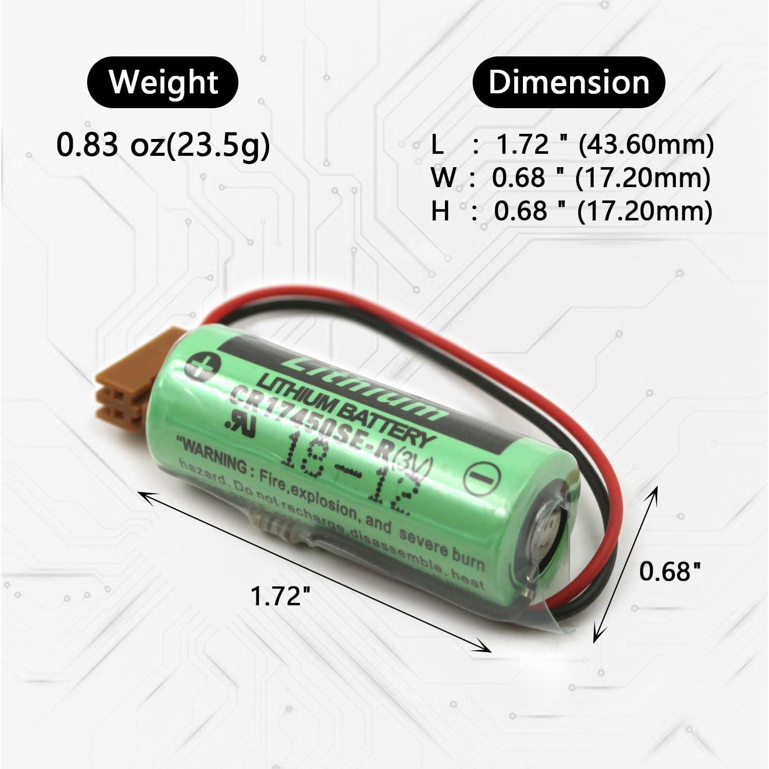 Paquete de 5 Baterías de Litio No Recargable Elxjar CR17450SE-R 3V 2200mAh
