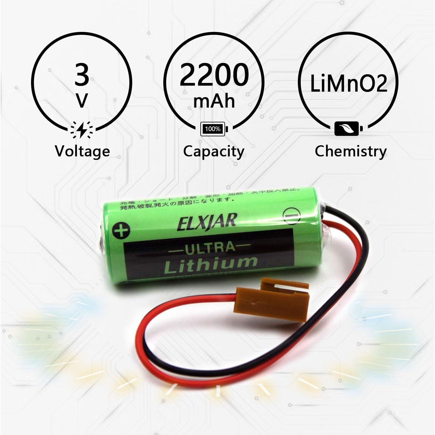 Paquete de 5 Baterías de Litio No Recargable Elxjar CR17450SE-R 3V 2200mAh