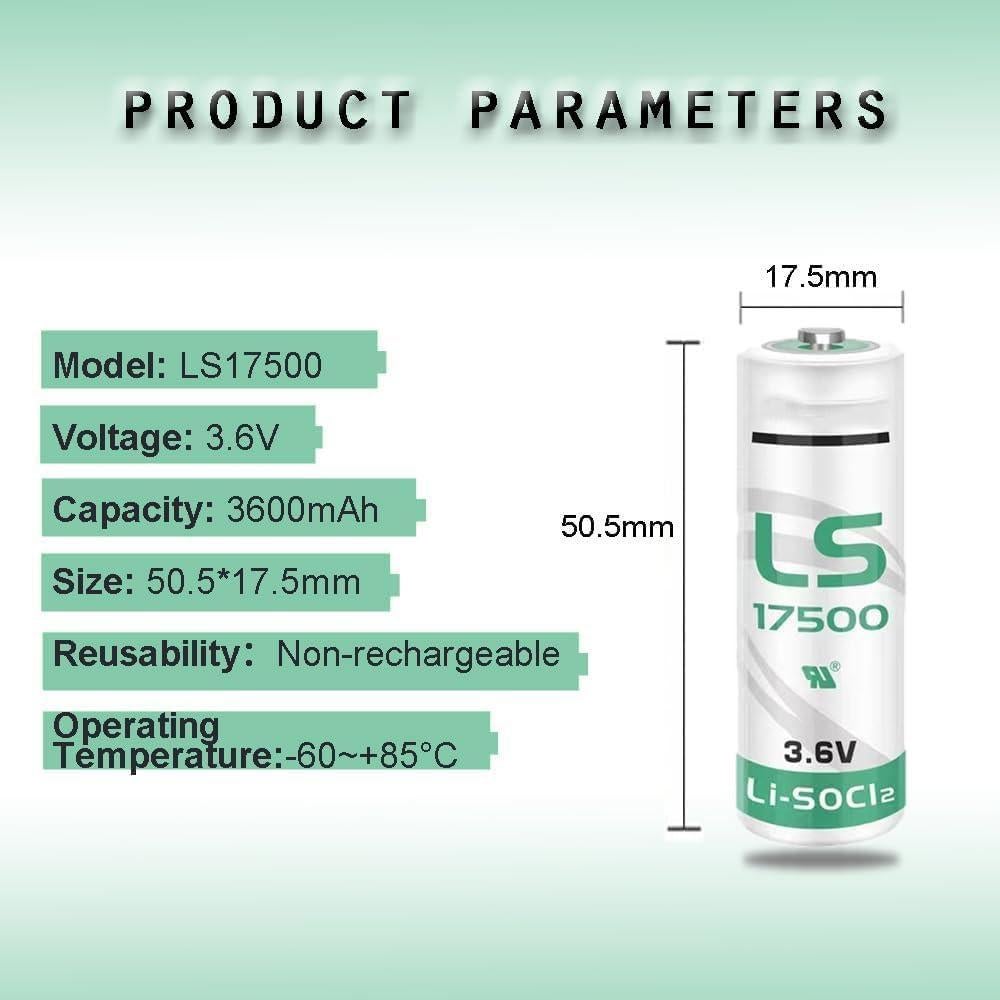 Paquete de 4 Baterías de Litio LS17500 3.6V 3600mAh MAXICHUN