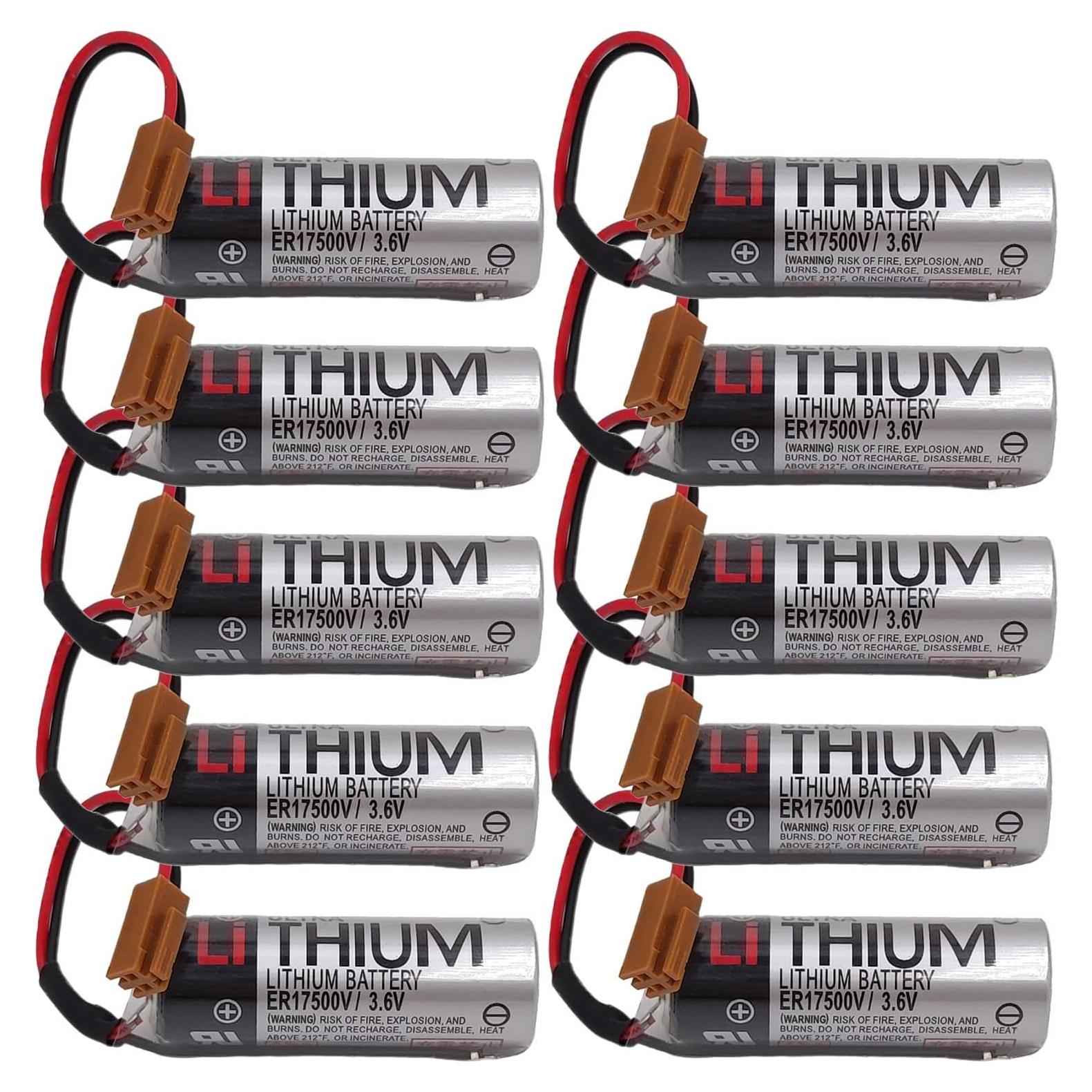 Paquete de 10 Baterías PLC ER17500V 3.6V Litio 2700mAh