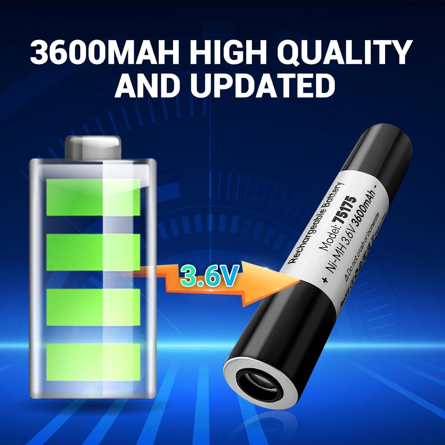 Batería Recargable Ni-MH 3.6V 3600mAh 75175 para Linternas Streamlight