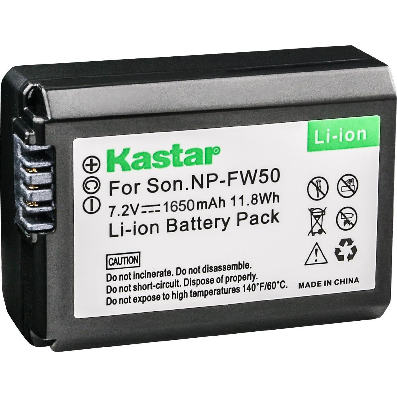 Batería Kastar NP-FW50 para cámaras Sony - 2 Unidades