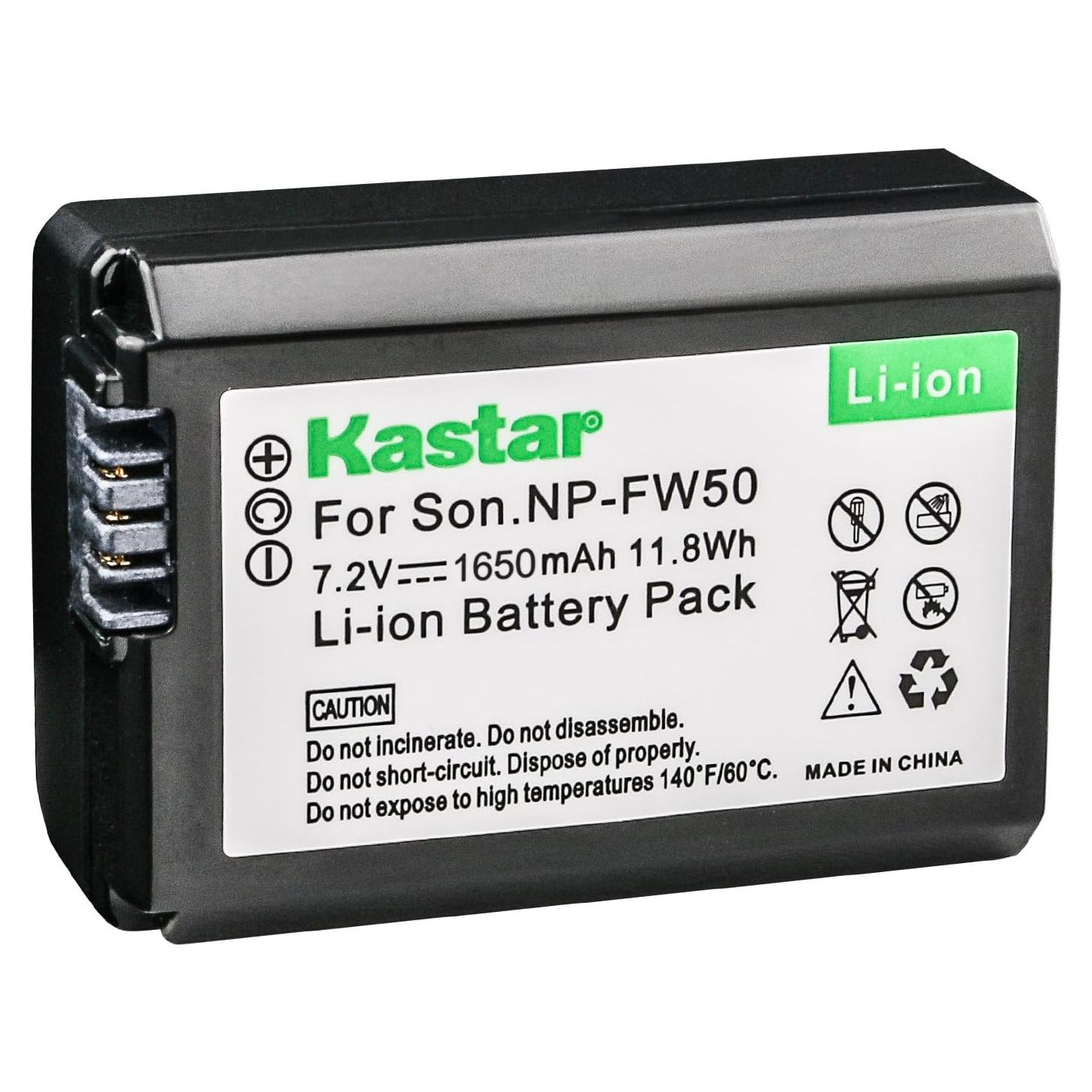 Batería Kastar NP-FW50 para cámaras Sony Alpha y NEX