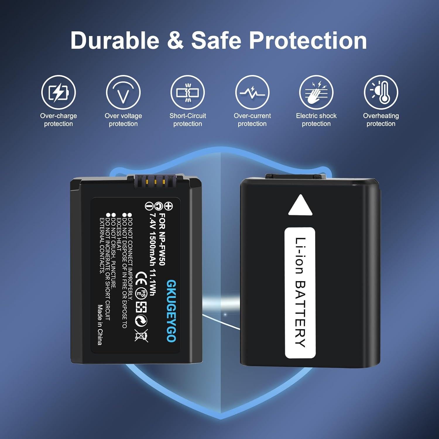 Batería NP-FW50 y Cargador Doble GKUGEYGO para Sony