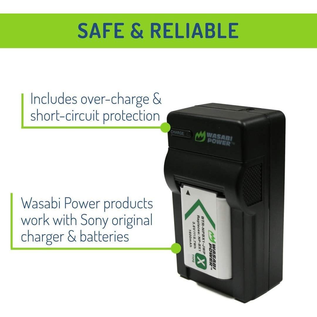 Kit de Baterías y Cargador Wasabi Power NP-BX1 para Sony