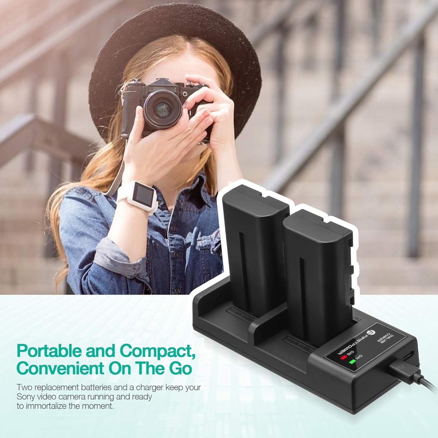 Batería FirstPower NP-F550 2-Pack y Cargador Doble USB