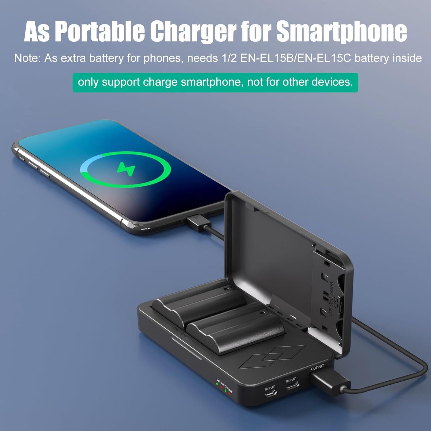 Paquete de 2 Baterías EN-EL15C y Cargador JYJZPB para Nikon