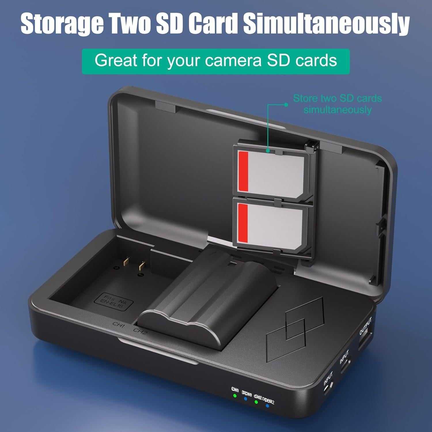 Paquete de 2 Baterías EN-EL15C y Cargador JYJZPB para Nikon