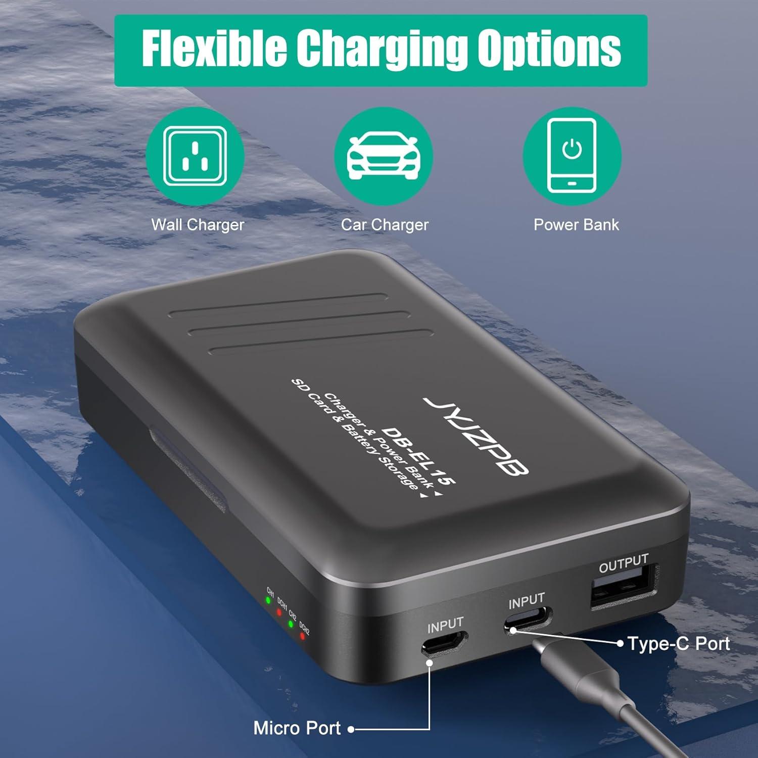 Paquete de 2 Baterías EN-EL15C y Cargador JYJZPB para Nikon