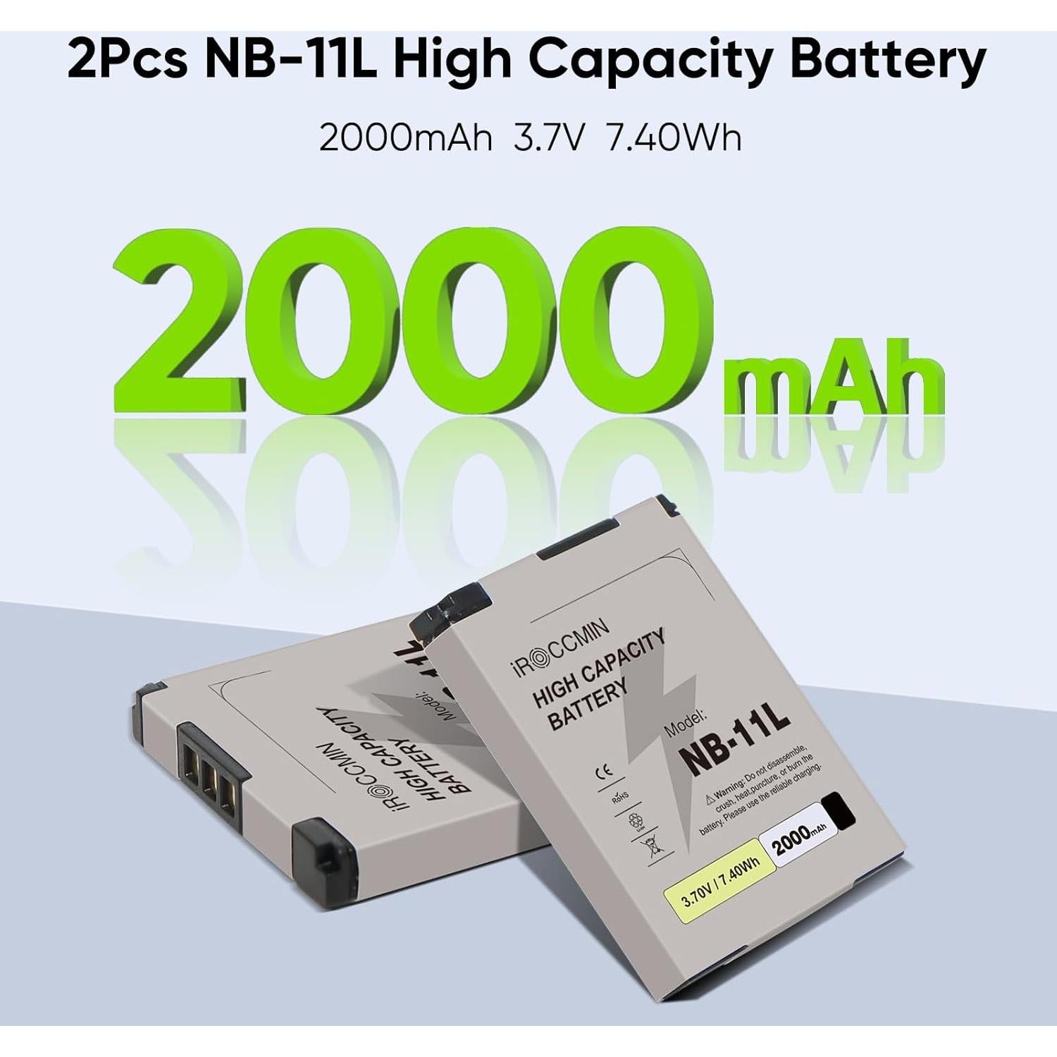 Batería de Reemplazo iROCCMIN NB-11L 2000mAh para Canon