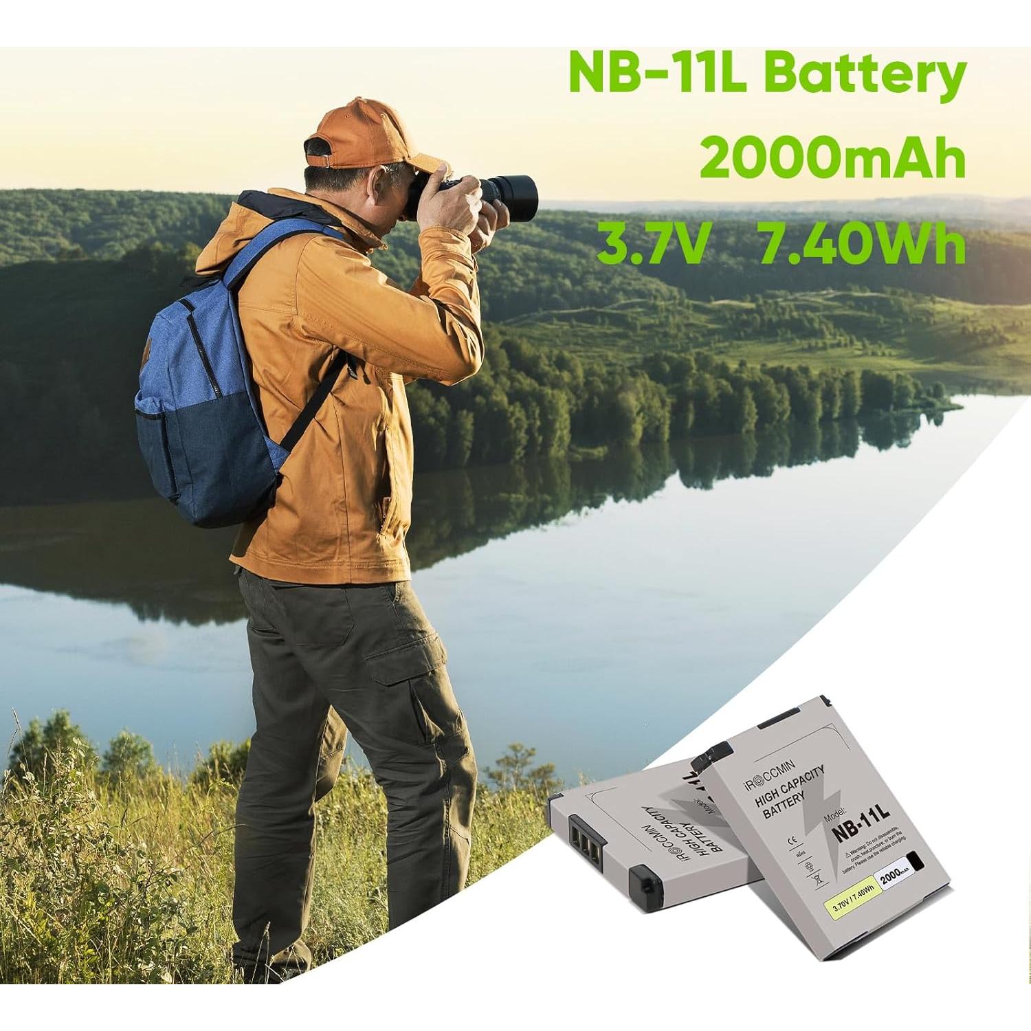 Batería de Reemplazo iROCCMIN NB-11L 2000mAh para Canon