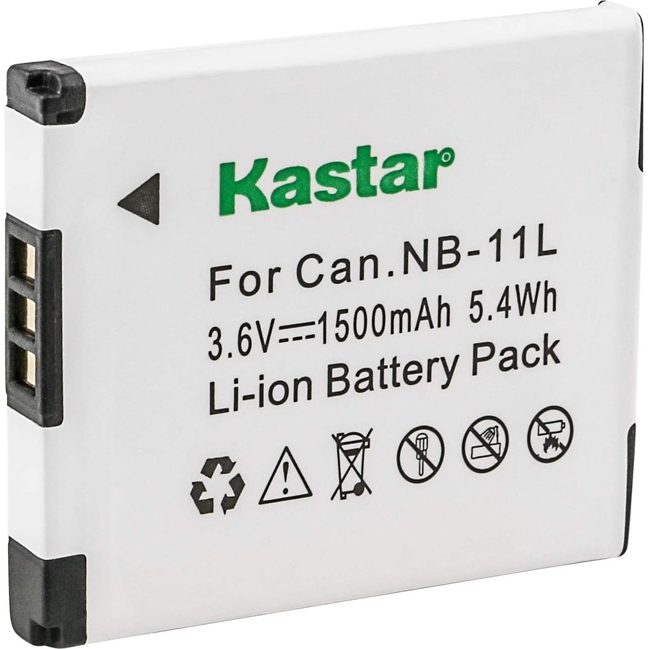 Batería Kastar 2-Pack para Canon NB-11L 1500mAh 3.6V