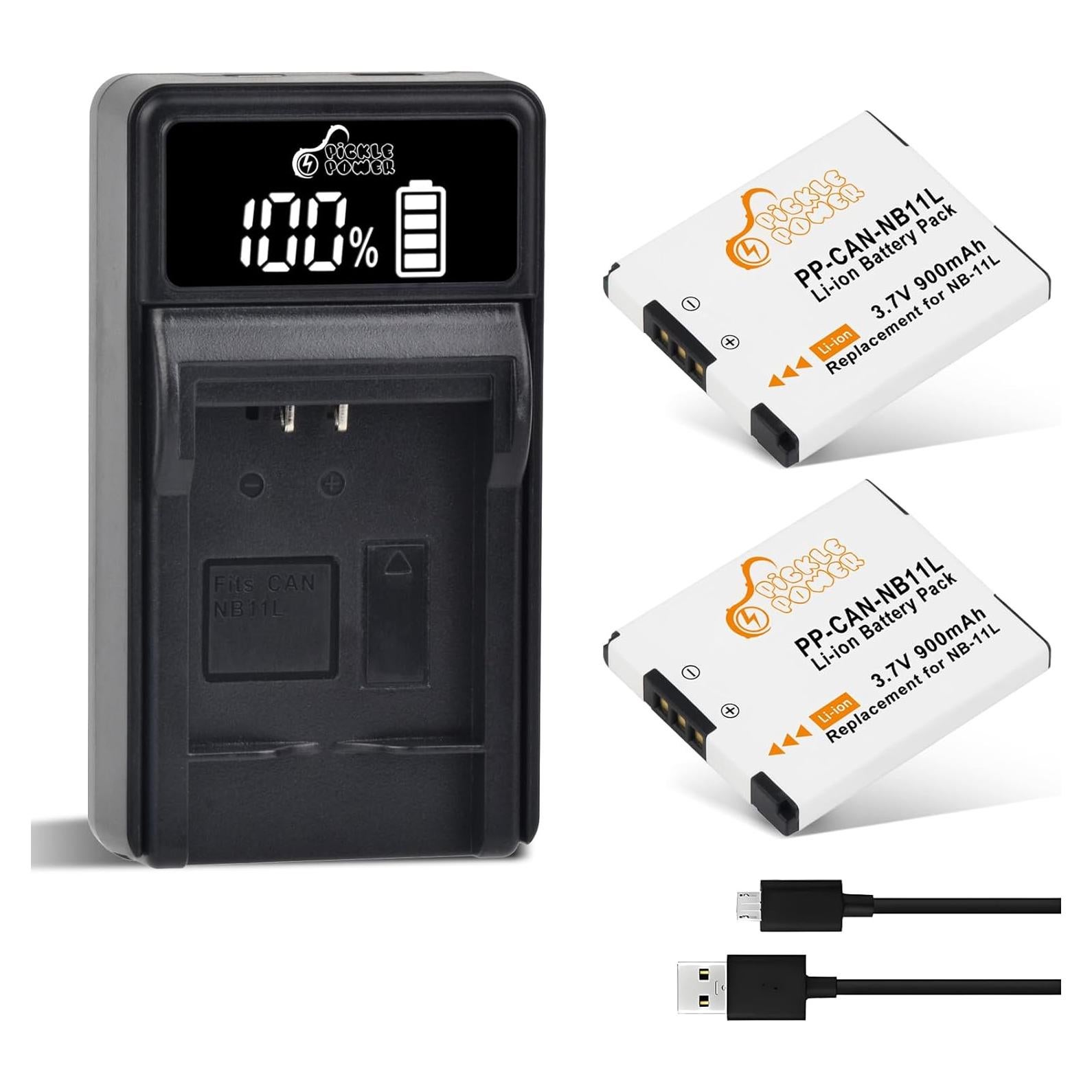 Batería y Cargador Pickle Power NB-11L para Canon 900mAh