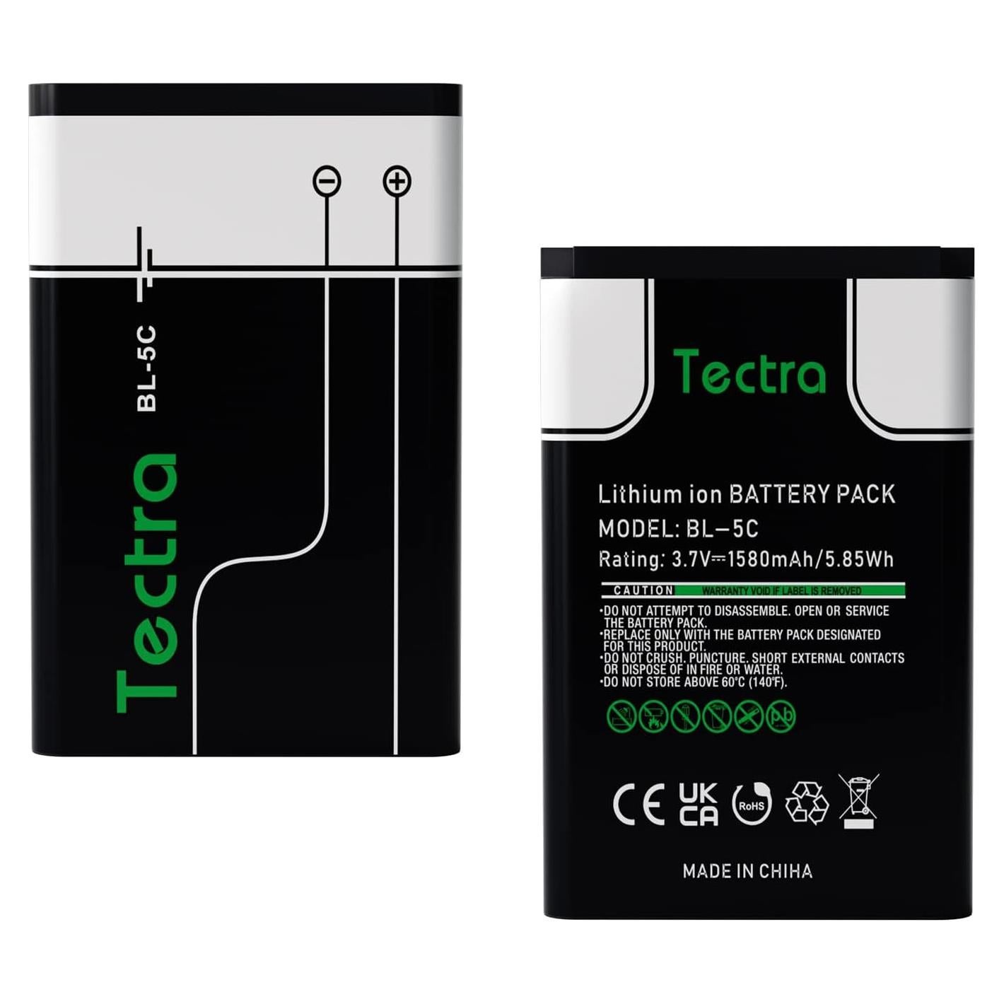Baterías Recargables Tectra BL-5C 1580mAh para Radio Portátil