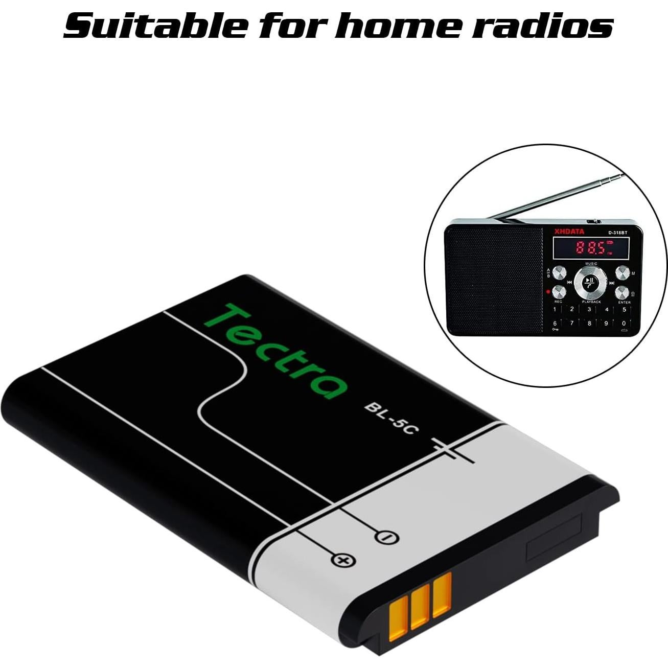 Baterías Recargables Tectra BL-5C 1580mAh para Radio Portátil