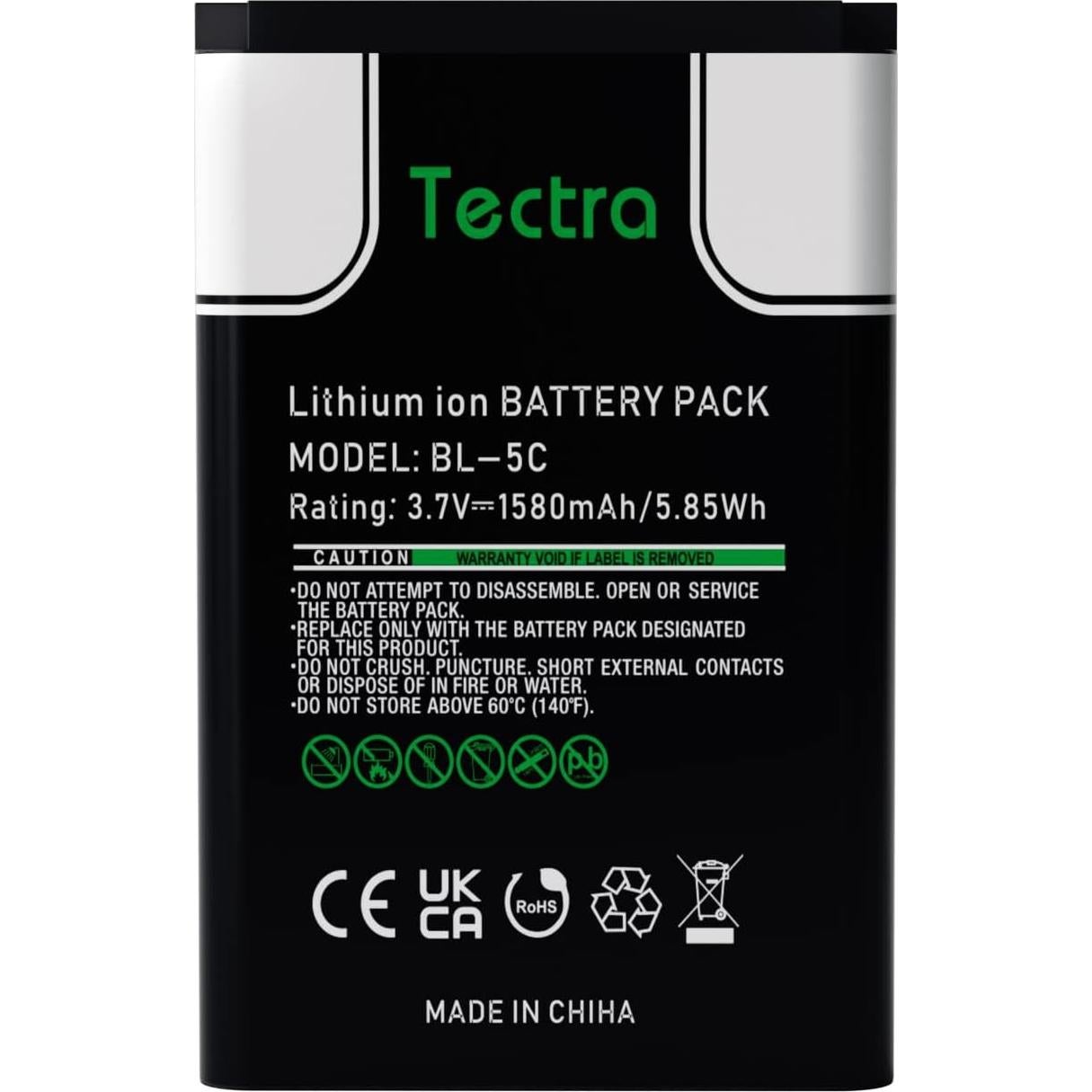 Baterías Recargables Tectra BL-5C 1580mAh para Radio Portátil