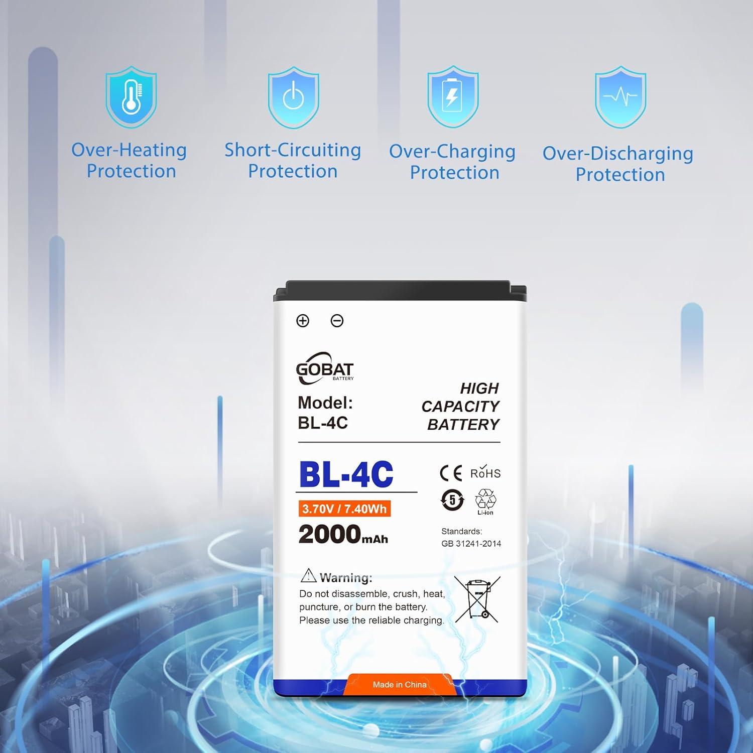 Batería BL-4C 2000mAh para Nokia 6088 6100 6101 6102