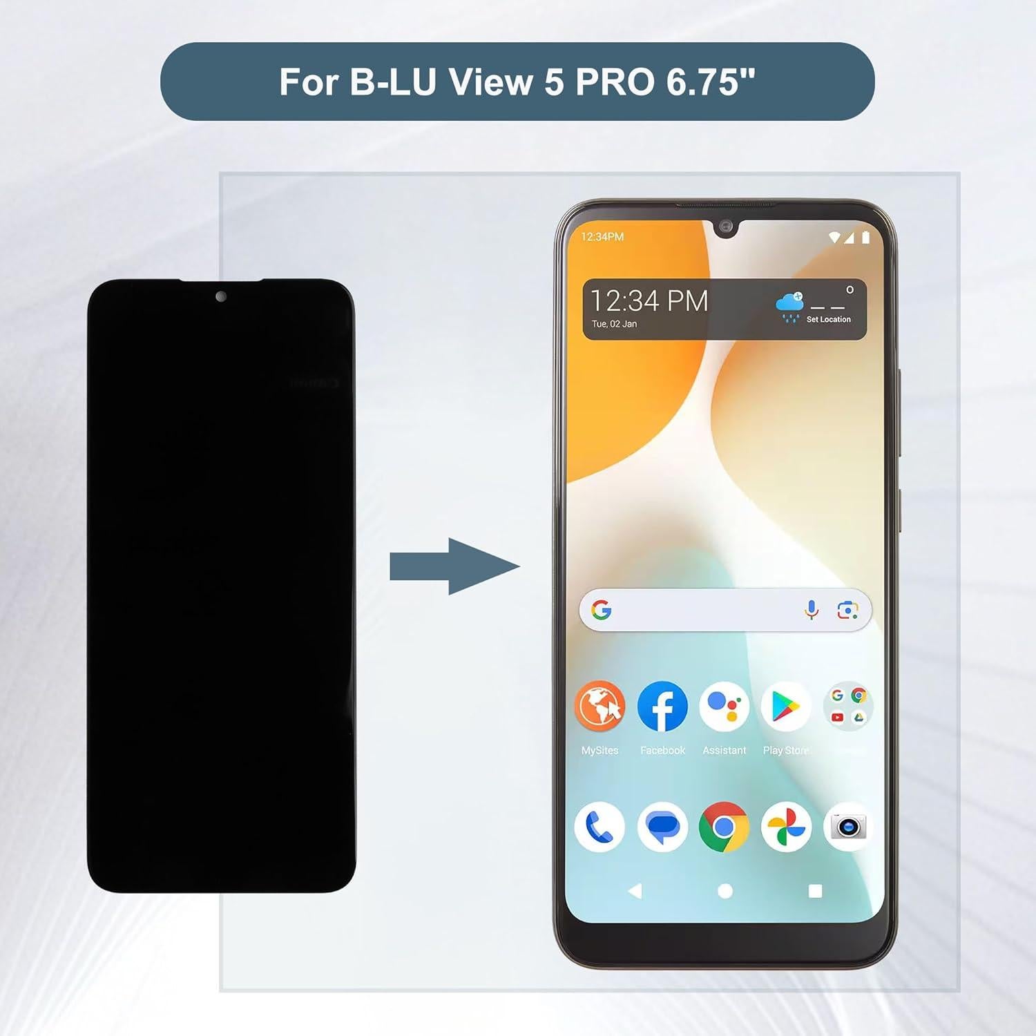 Pantalla LCD Táctil Digitalizador BLU View 5 PRO 6.75" Negro