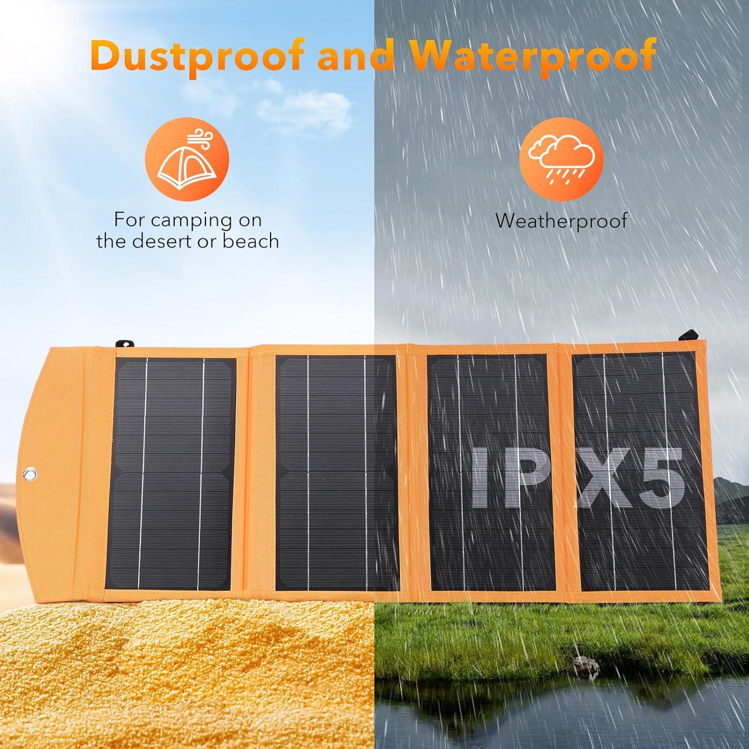 Panel Solar 30W SOLUPUP Plegable USB-C y USB-A Impermeable