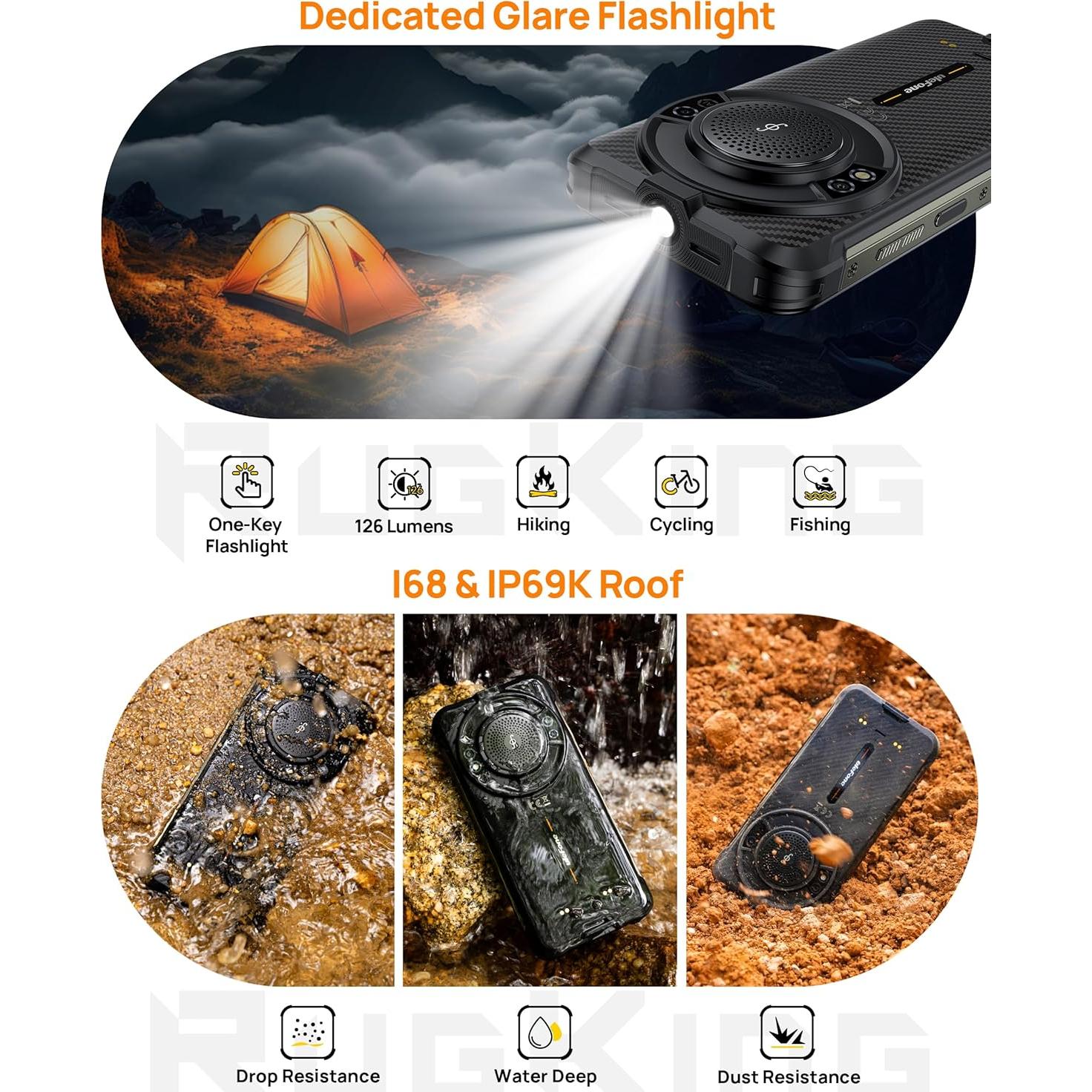 Ulefone RugKing Smartphone Rugerizado 4G 16+256GB 50MP 9600mAh