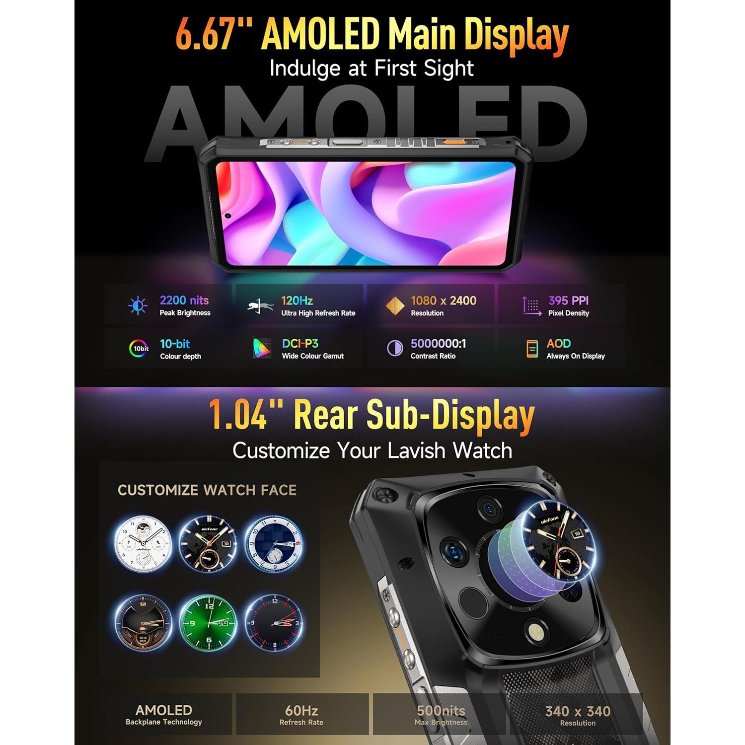 Ulefone Armor 28 Ultra 5G Resistente 32GB RAM 1TB/2TB Negro