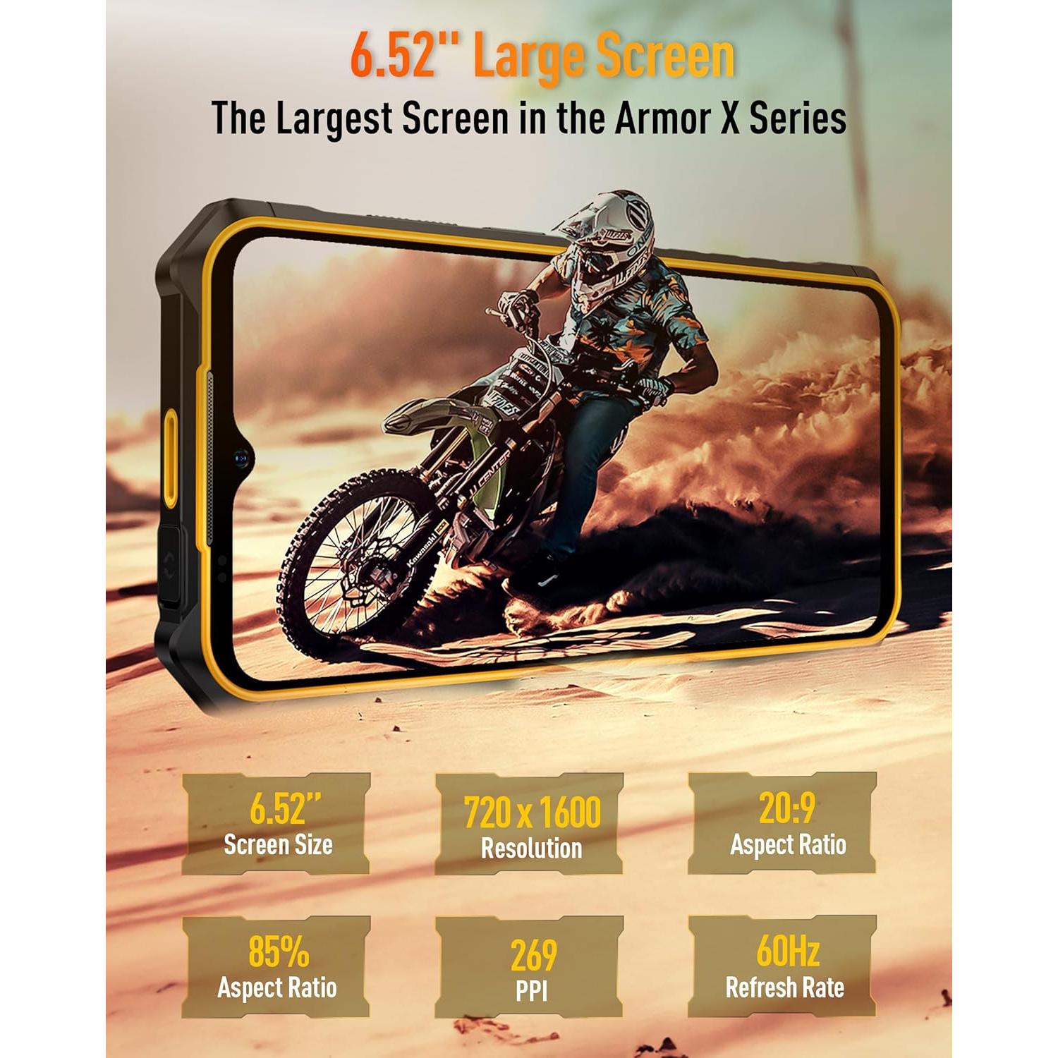 Ulefone Armor X13 Teléfono Rústico 6.52" 12GB+64GB IP68 Negro