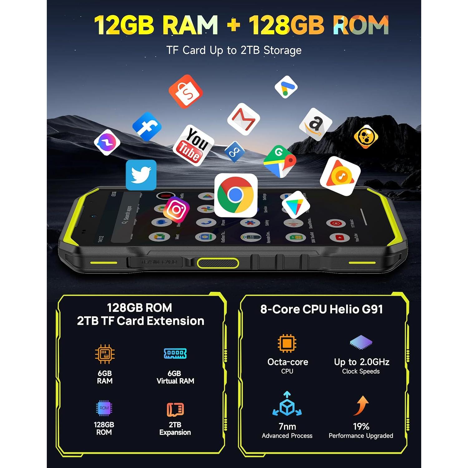 Ulefone Armor X32 Teléfono Resistente 12GB 128GB IP68 Naranja