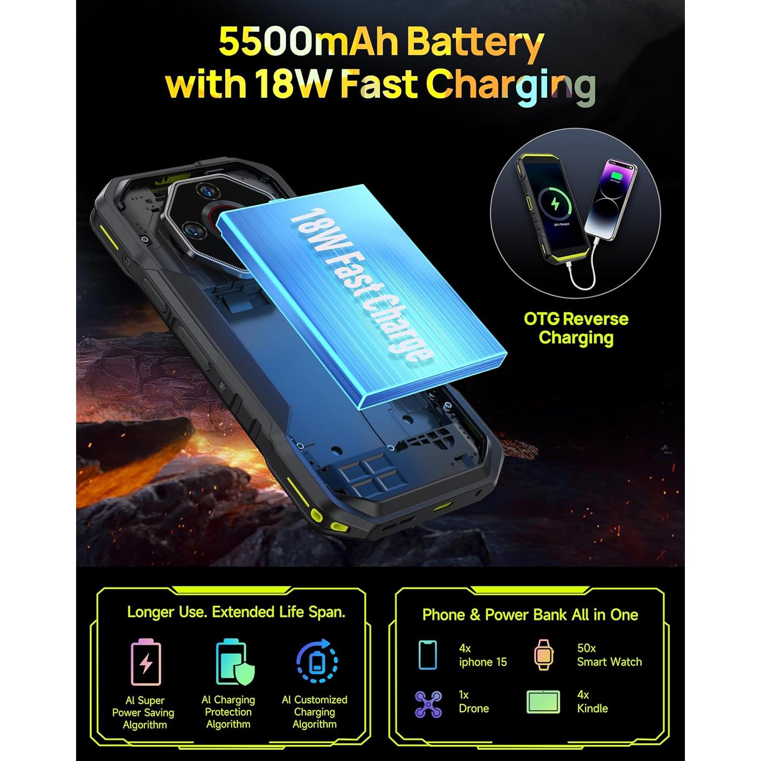 Ulefone Armor X32 Teléfono Resistente 12GB 128GB IP68 Naranja