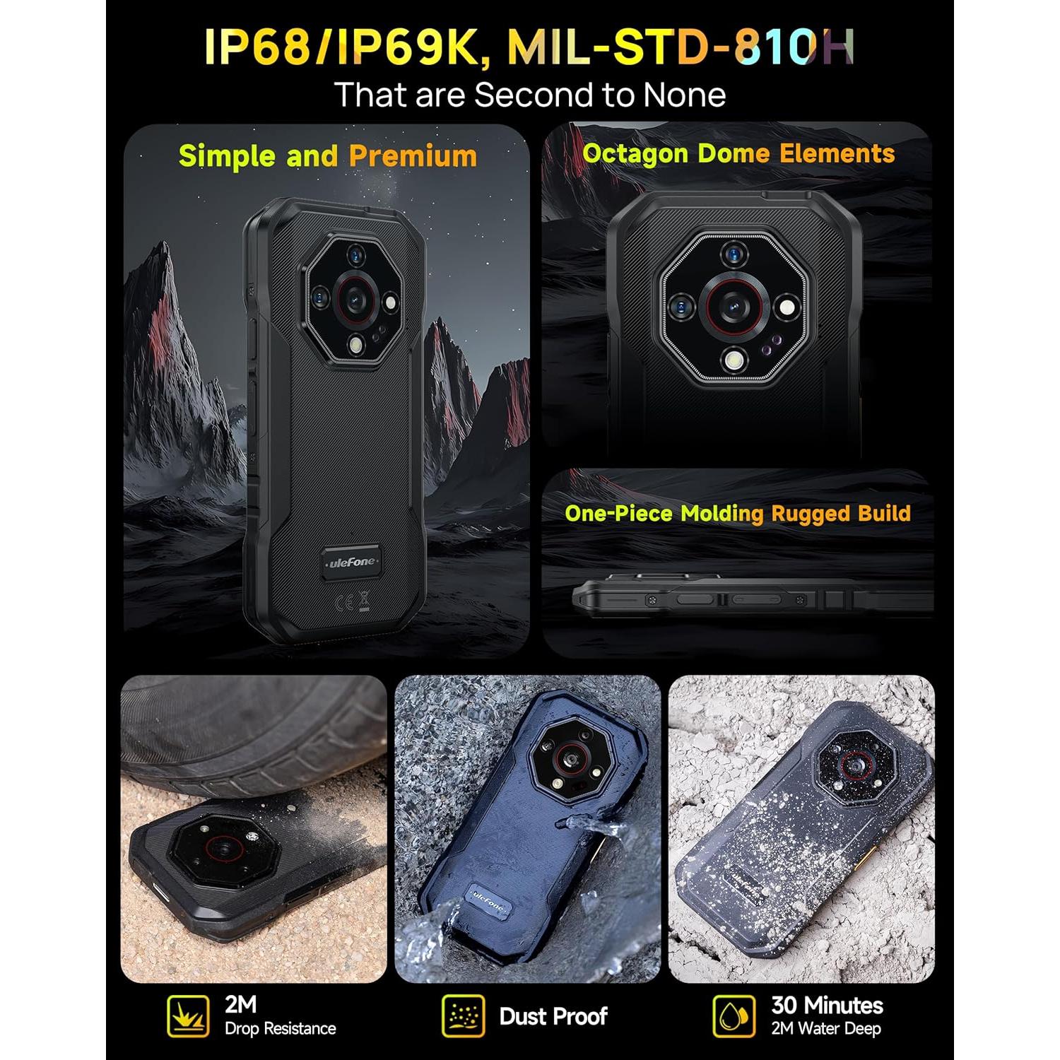 Ulefone Armor X32 Teléfono Resistente 12GB 128GB IP68 Naranja