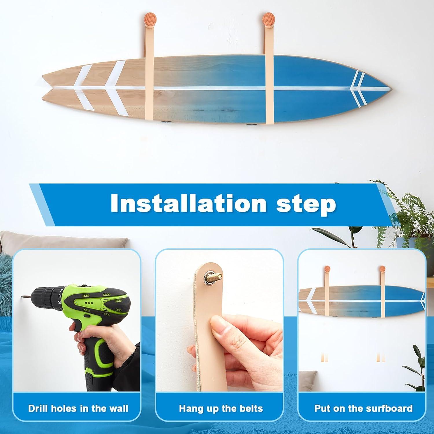 Soporte de Pared para Tabla de Surf Vercraft 160 cm 2 Ganchos