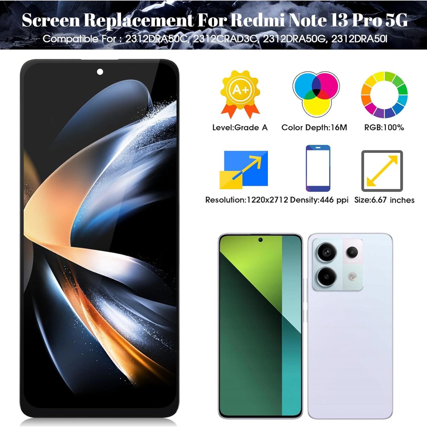 Pantalla LCD Incell para Xiaomi Redmi Note 13 Pro 5G - Kit Reparación