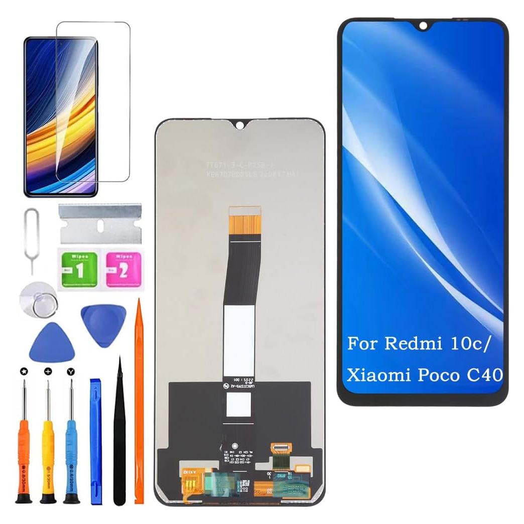 Pantalla LCD Reemplazo Xiaomi Redmi 10c y Poco C40 - Kit de Reparación
