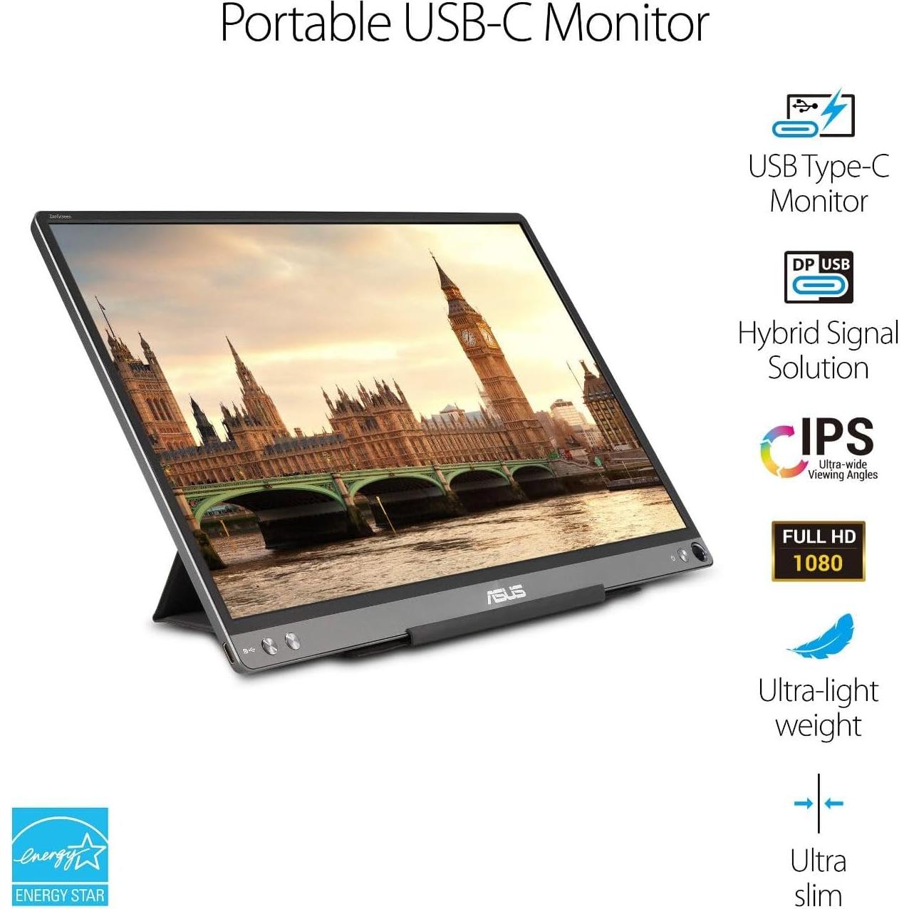Monitor Portátil ASUS ZenScreen MB16ACE 15.6" Full HD USB-C