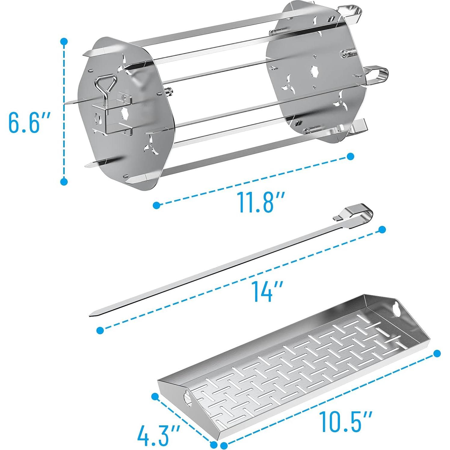 Bandeja Rotisserie Skyflame 2 en 1 con Pinchos y Canasta