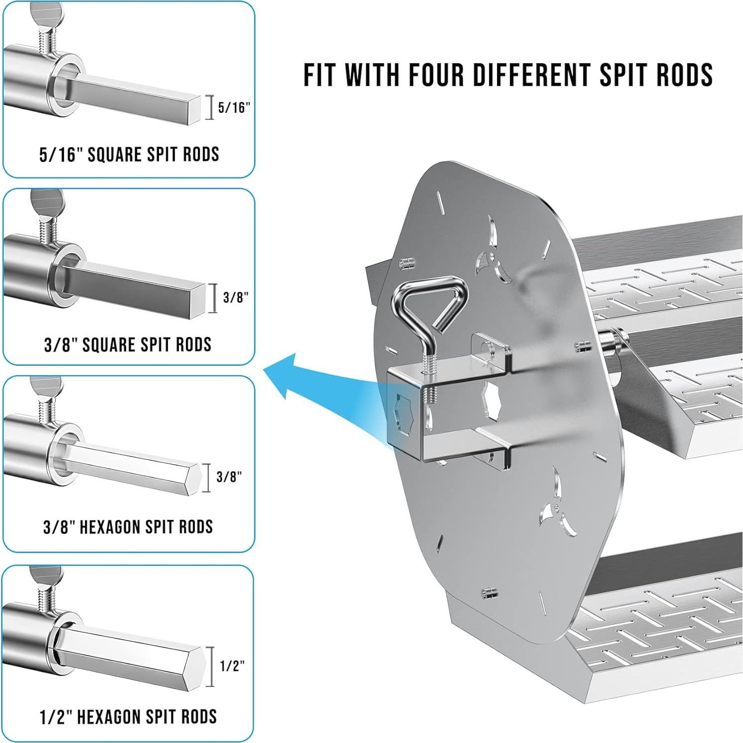 Bandeja Rotisserie Skyflame 2 en 1 con Pinchos y Canasta