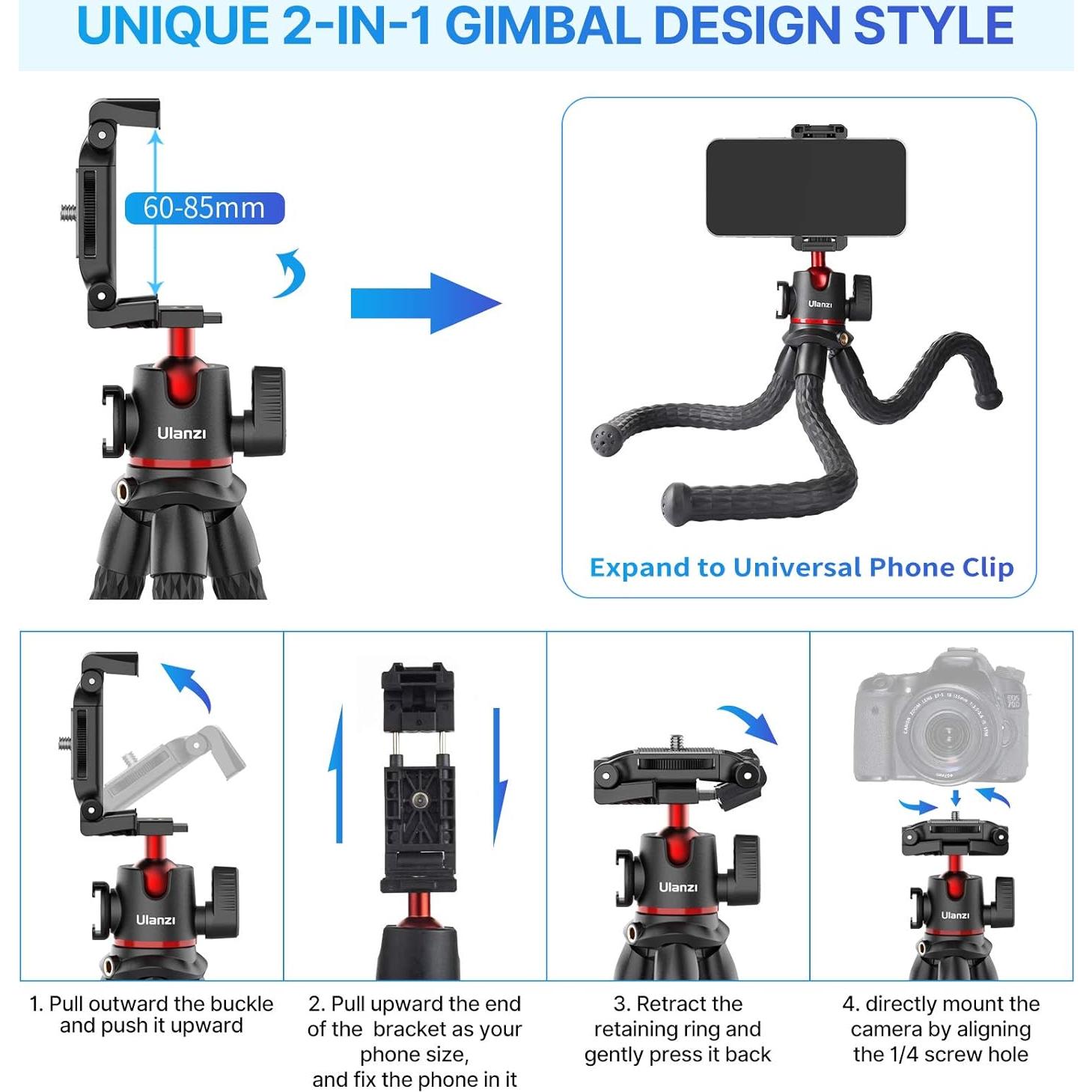 Trípode Mini Flexible ULANZI MT-33 para Cámara y Smartphone