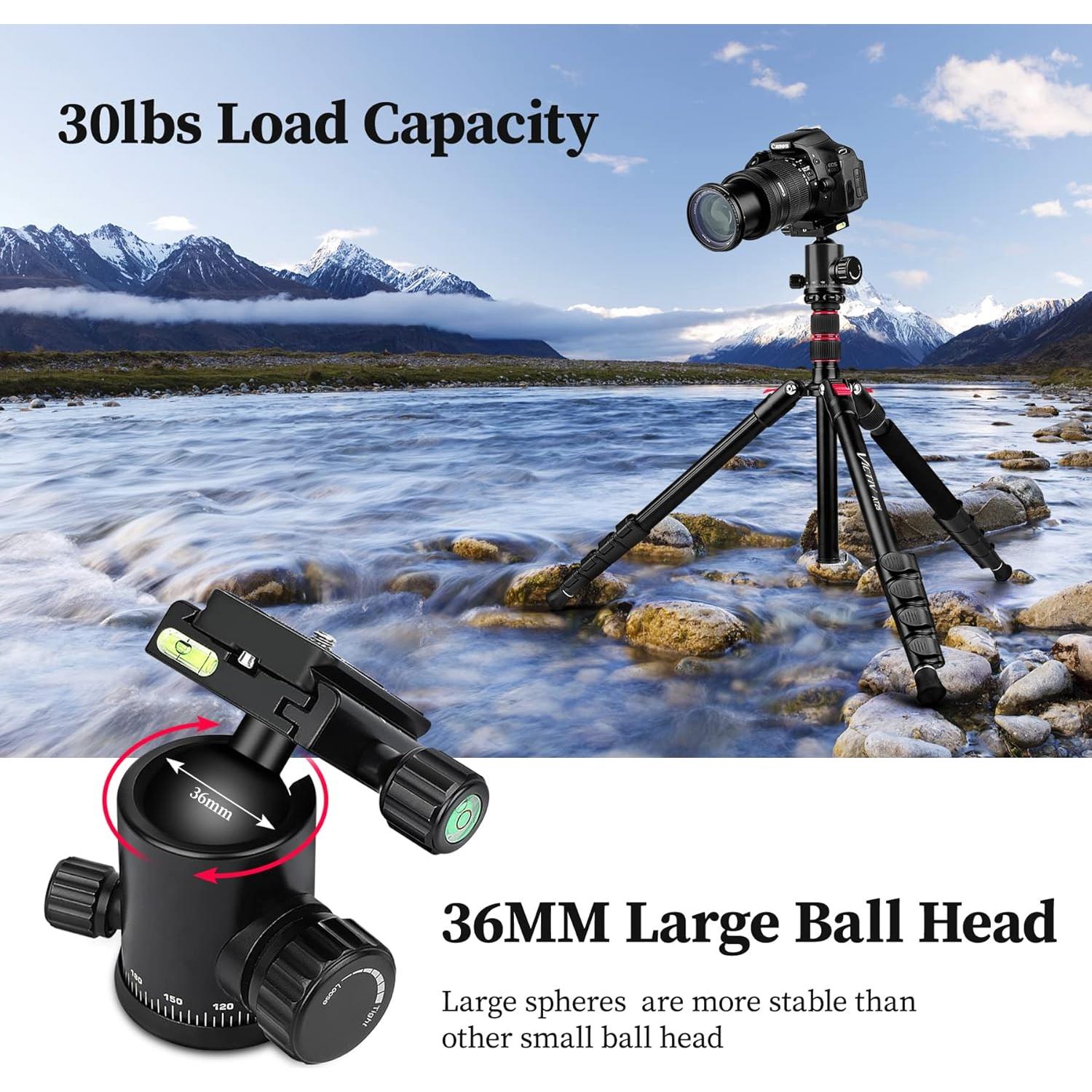 Trípode Profesional Victiv 206 cm Aluminio Compacto para Cámara