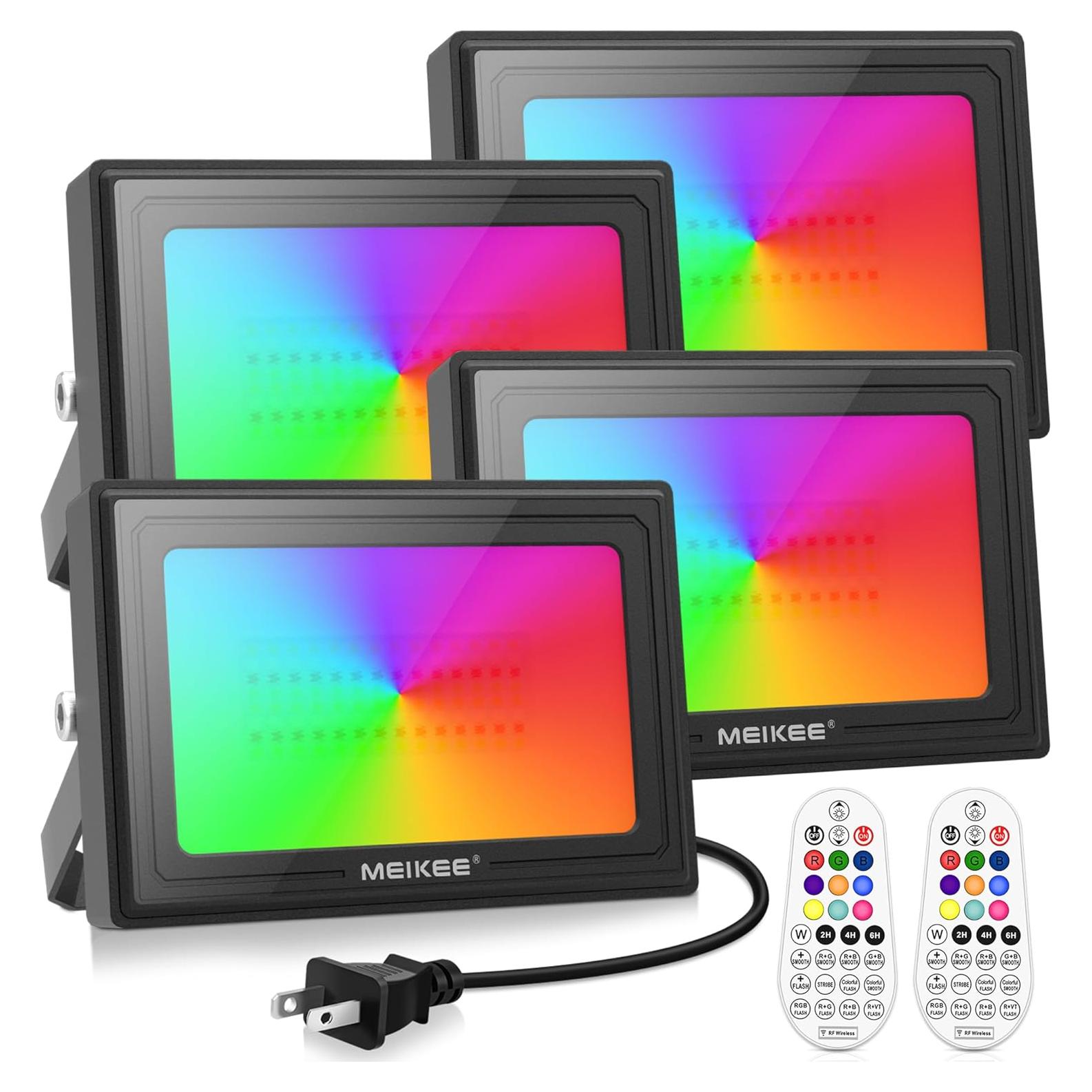 Focos LED RGBW MEIKEE 35W 3500LM IP66 4 Piezas