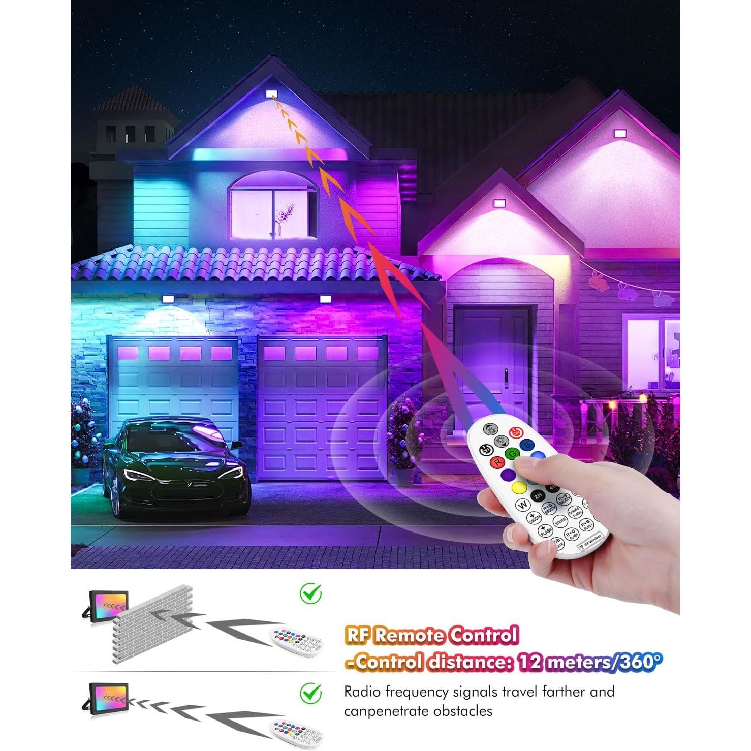 Focos LED RGBW MEIKEE 35W 3500LM IP66 4 Piezas