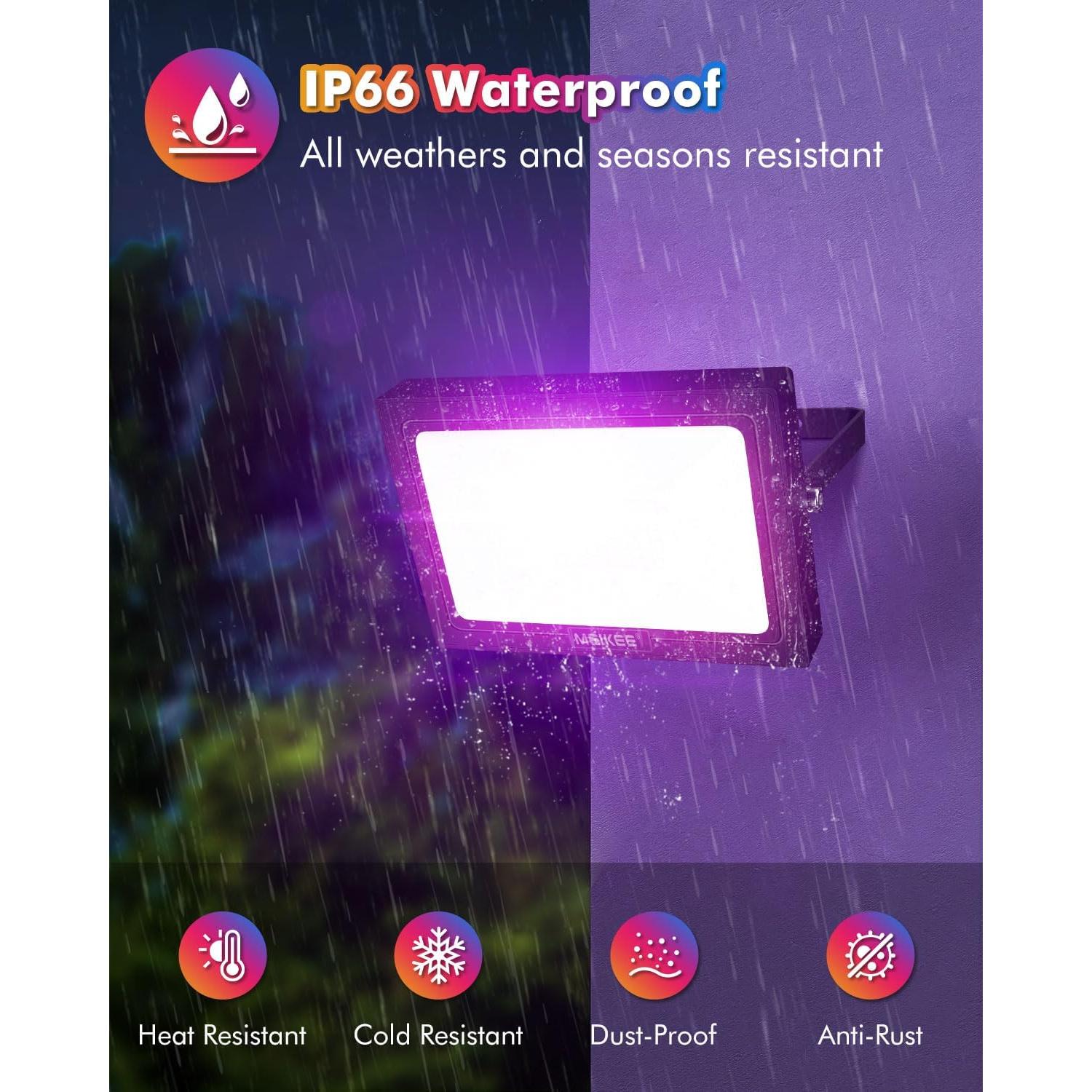 Focos LED RGBW MEIKEE 35W 3500LM IP66 4 Piezas