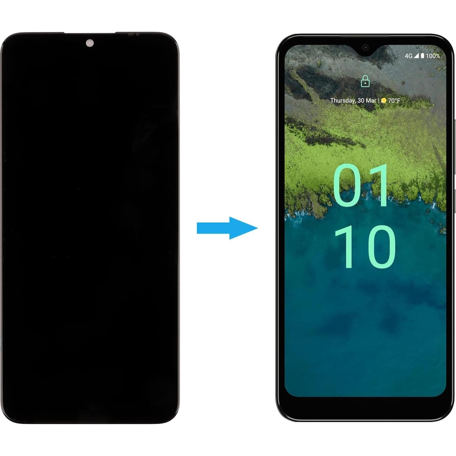 Reemplazo Pantalla LCD Negra Duotipa para Nokia C110 N156DL