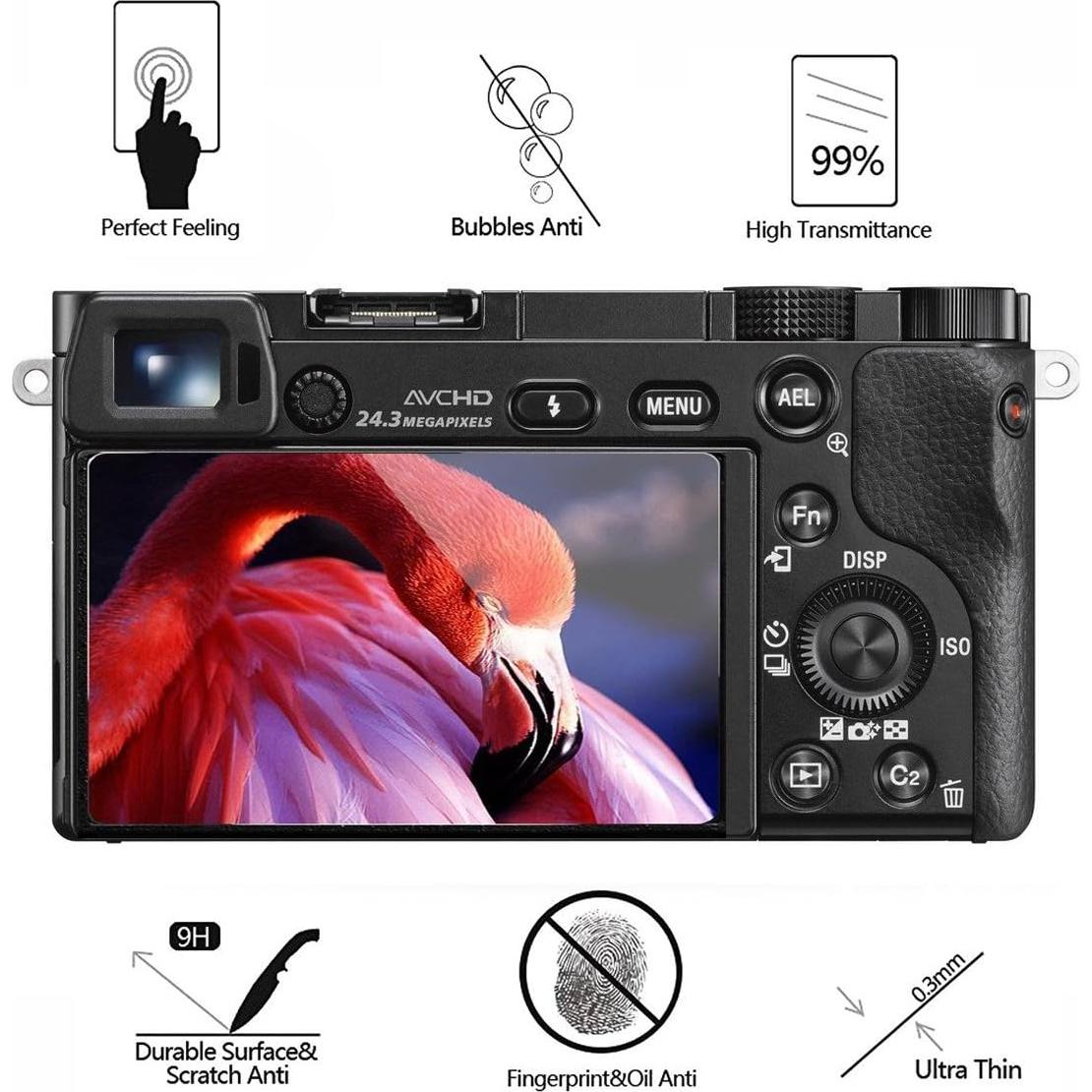 Protector de Pantalla Vidrio Templado AKWOX para Sony Alpha 3-Pack