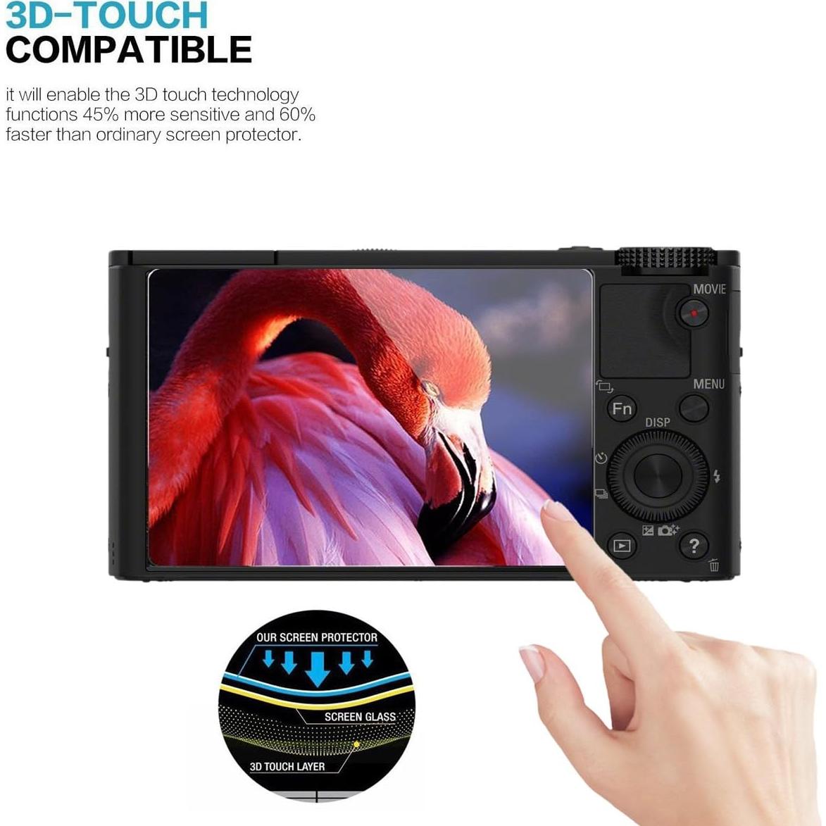 Protector de Pantalla Vidrio Templado AKWOX para Sony A9 A7II A7RII 3-Pack