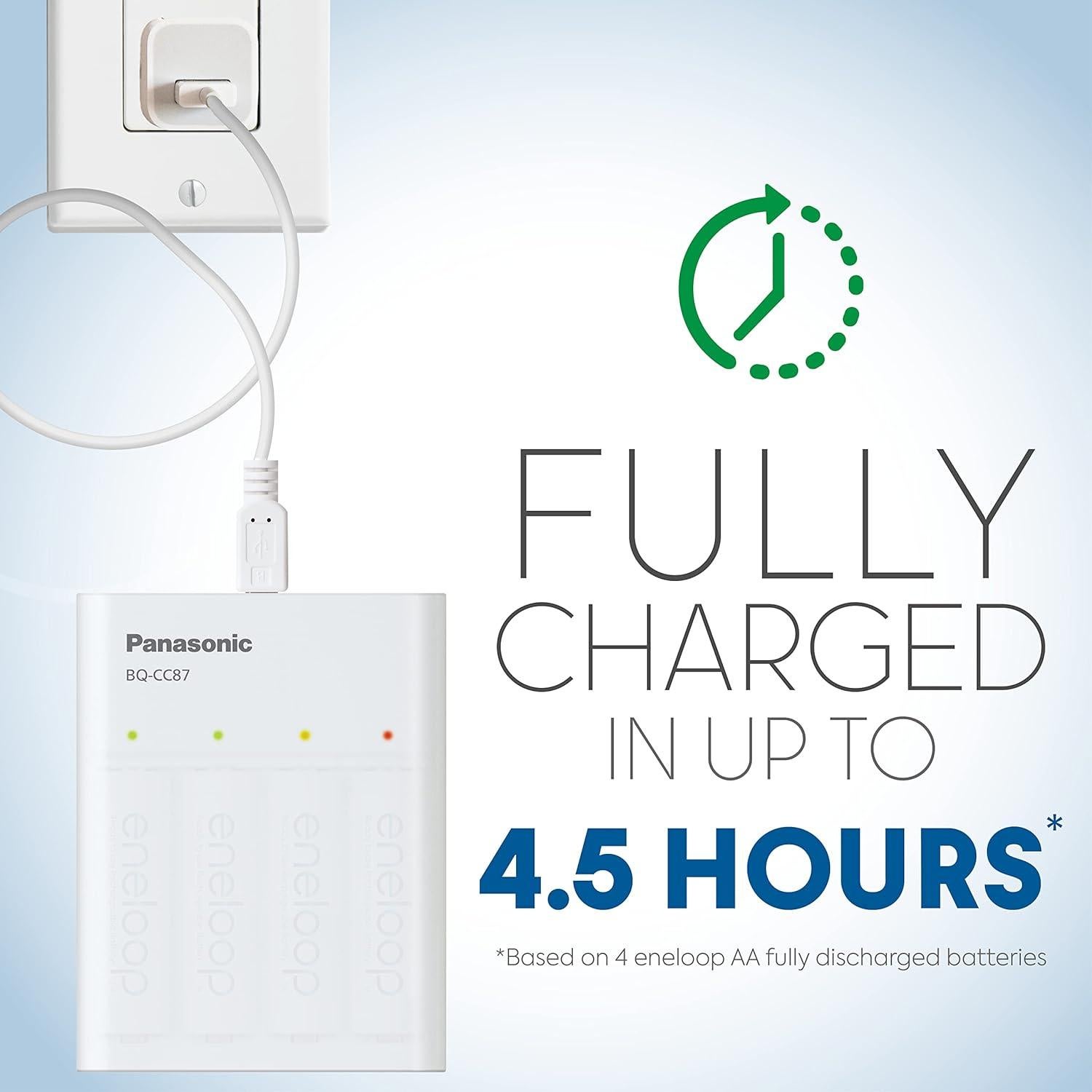 Cargador de Baterías Panasonic BQ-CC87 para AA y AAA