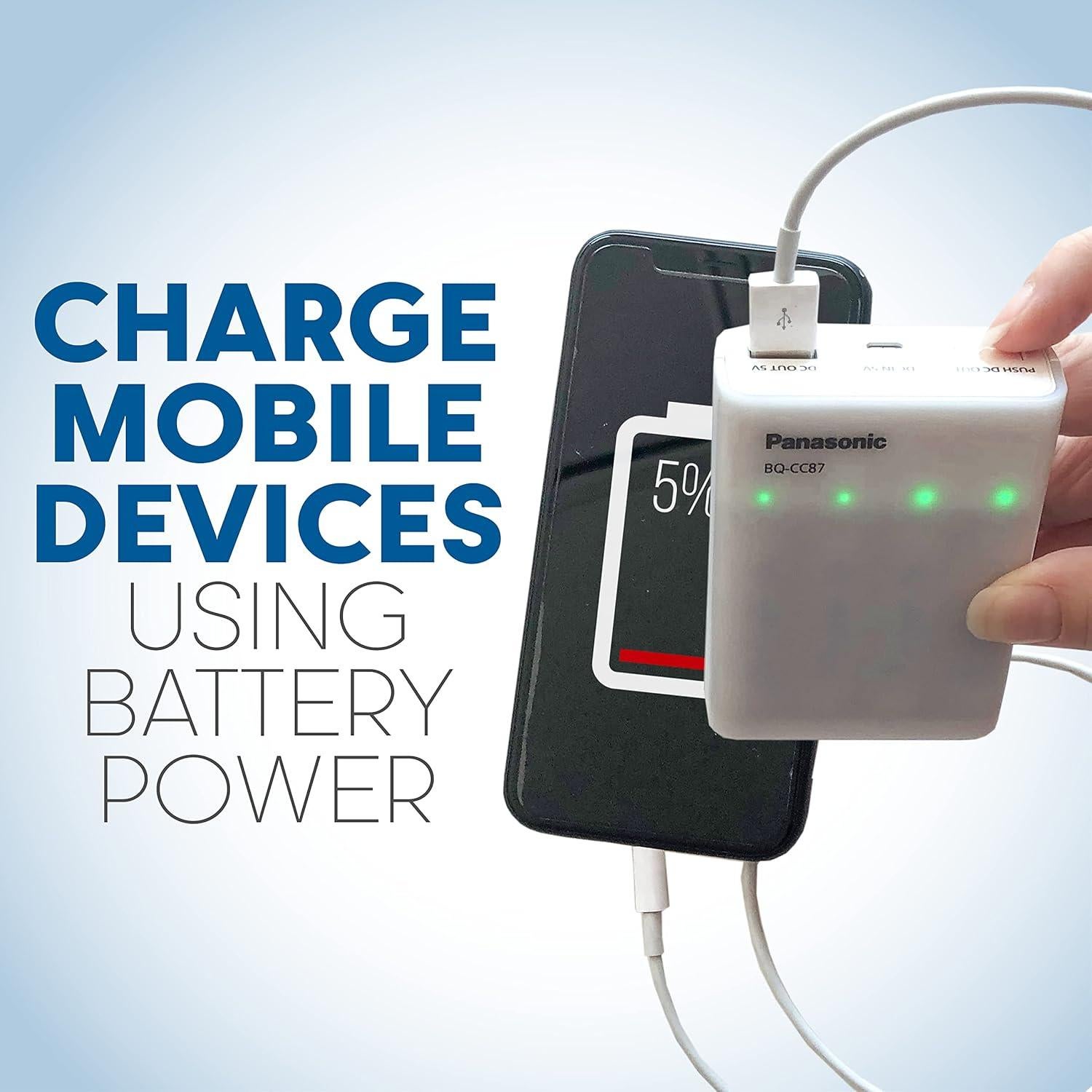 Cargador de Baterías Panasonic BQ-CC87 para AA y AAA