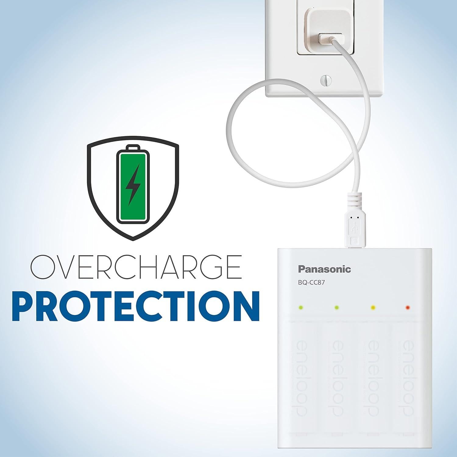 Cargador de Baterías Panasonic BQ-CC87 para AA y AAA